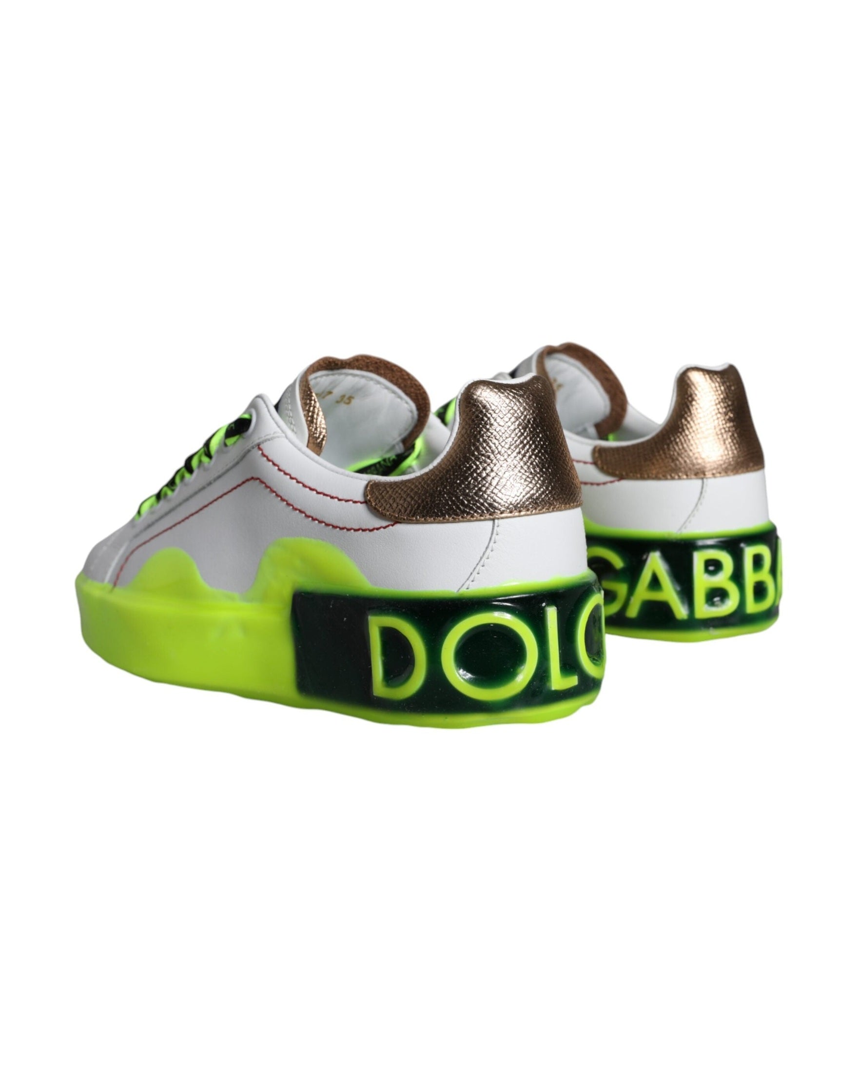 Dolce & Gabbana White Leather Portofino Low Top Sneakers Shoes Glam Steals