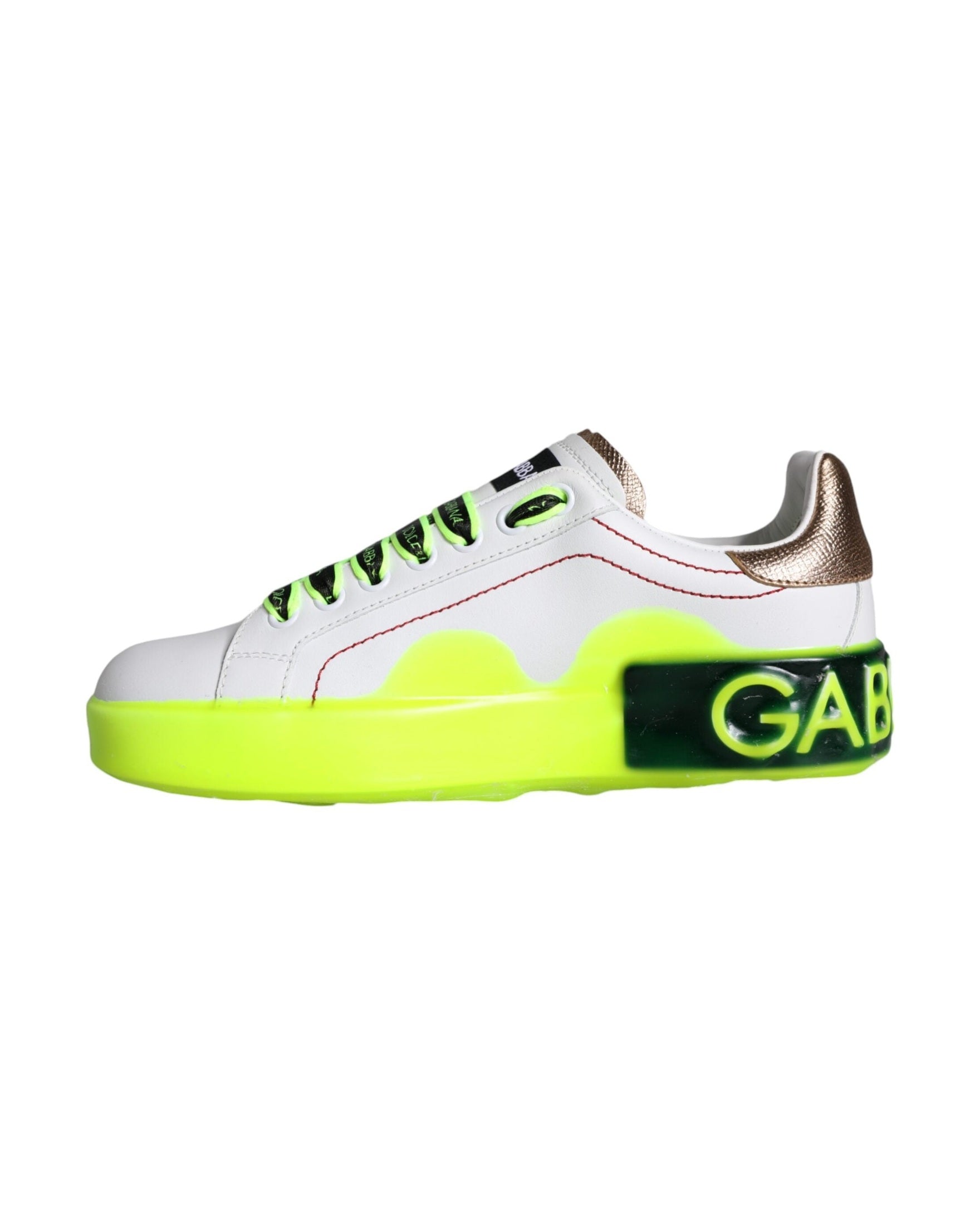 Dolce & Gabbana White Leather Portofino Low Top Sneakers Shoes Glam Steals