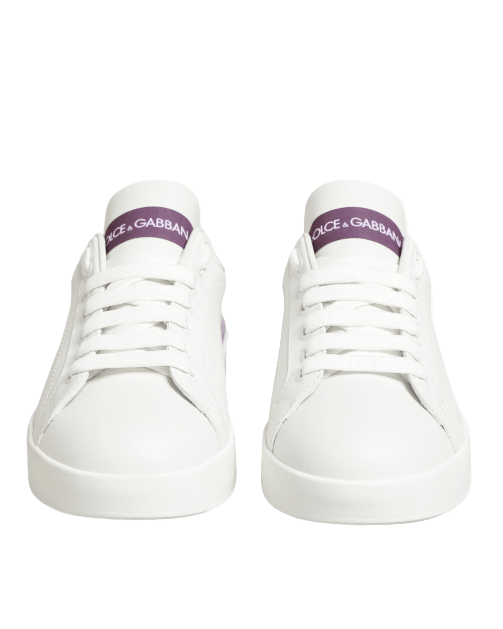 Dolce & Gabbana White Leather Purple Casual Sneakers Shoes Glam Steals