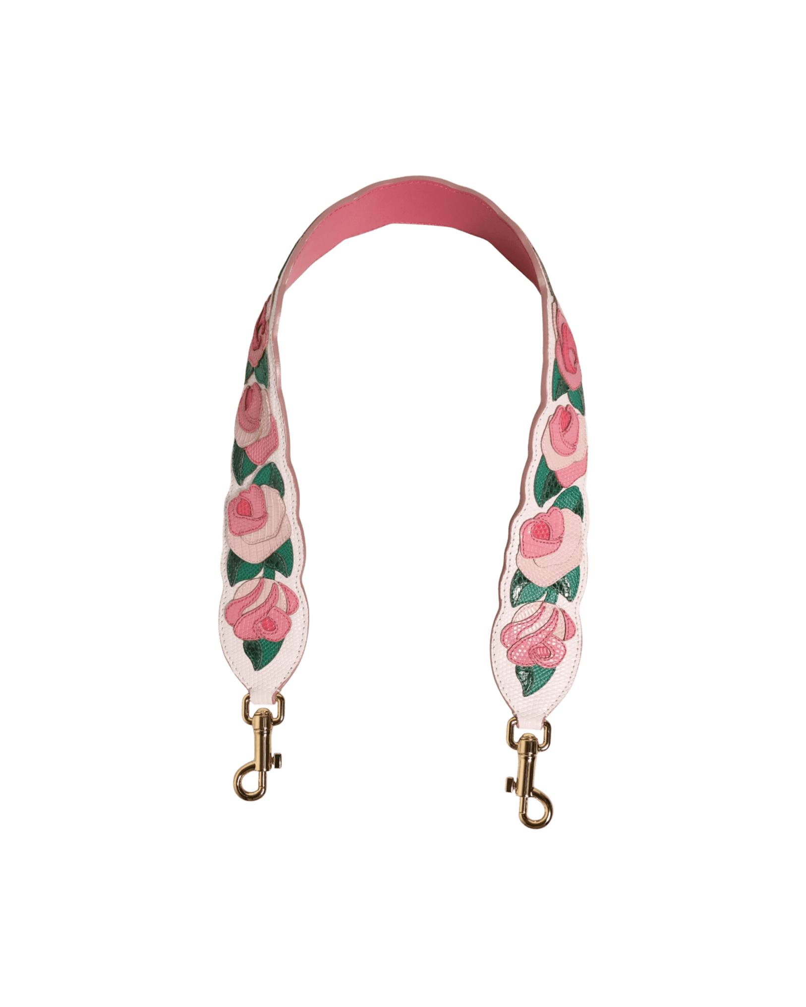 Dolce & Gabbana White Leather Strap Floral Calf Bag Accessory Shoulder Handbag & Wallet Accessories