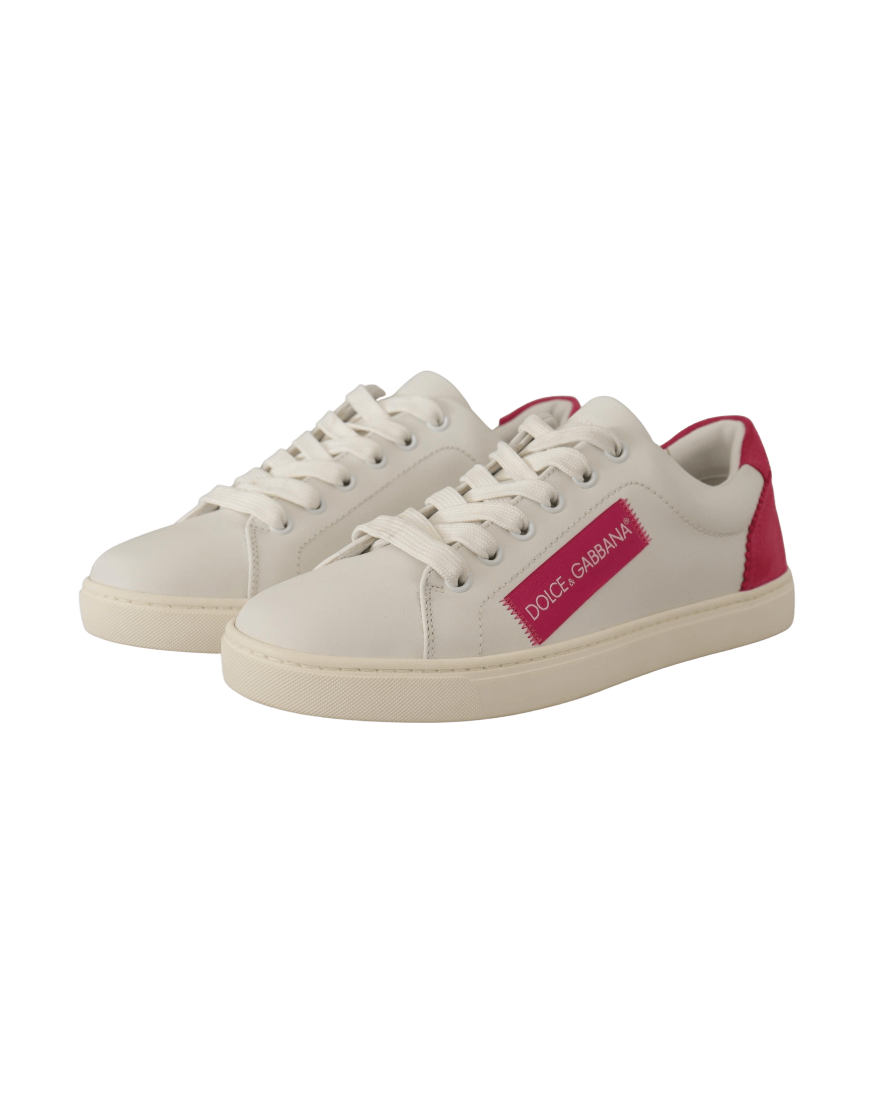 Dolce & White Gabbana Leather And Low Top Sneakers Shoes Glam Steals