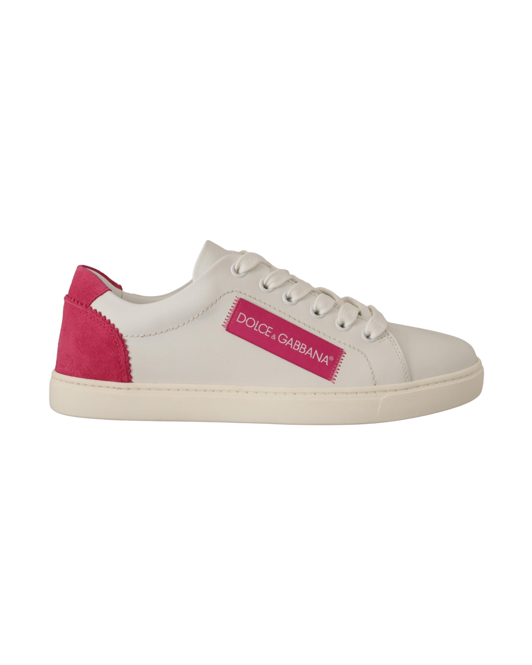 Dolce & White Gabbana Leather And Low Top Sneakers Shoes Glam Steals