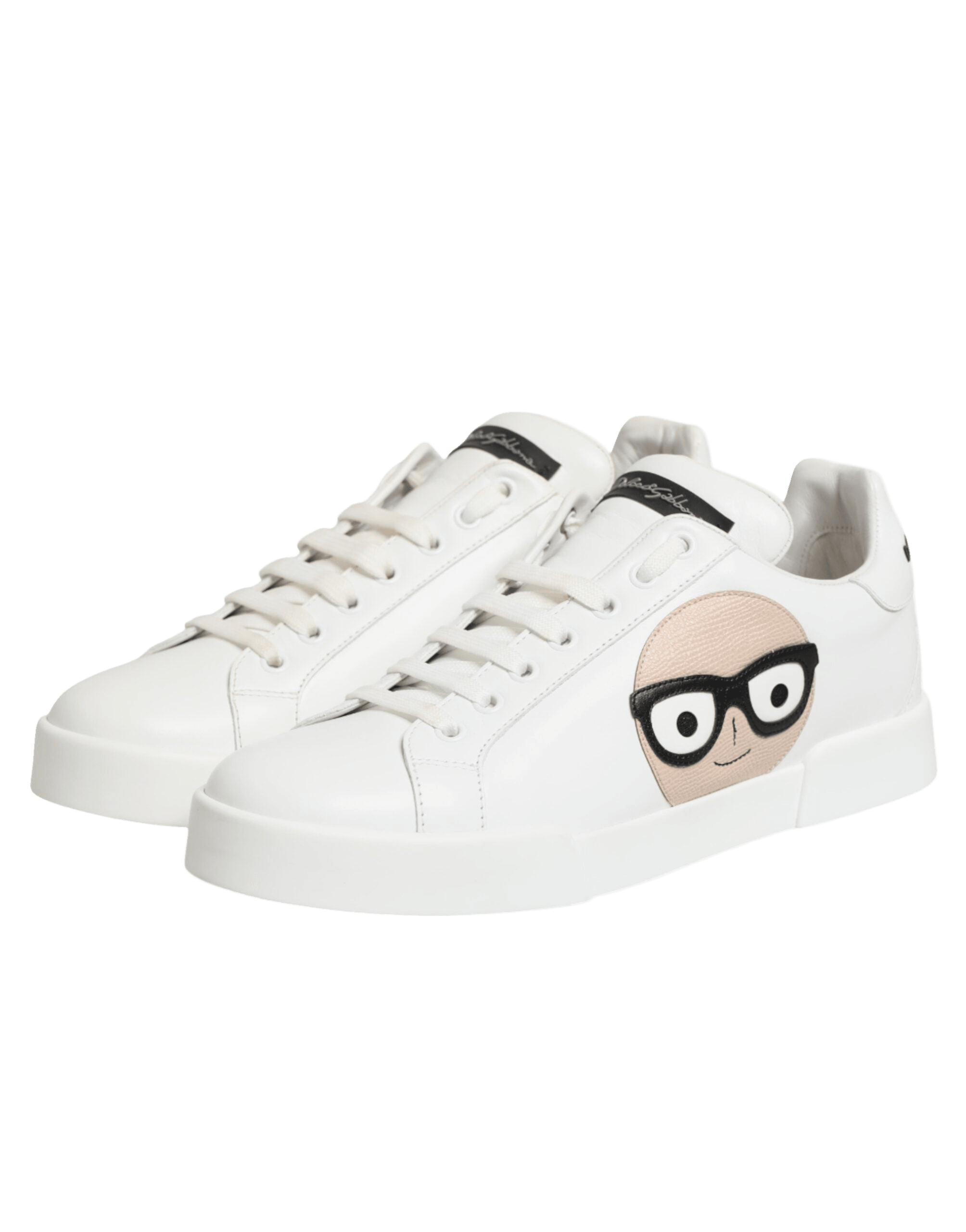 Dolce & Gabbana White Leather #dgfamily Casual Sneakers Shoes Glam Steals