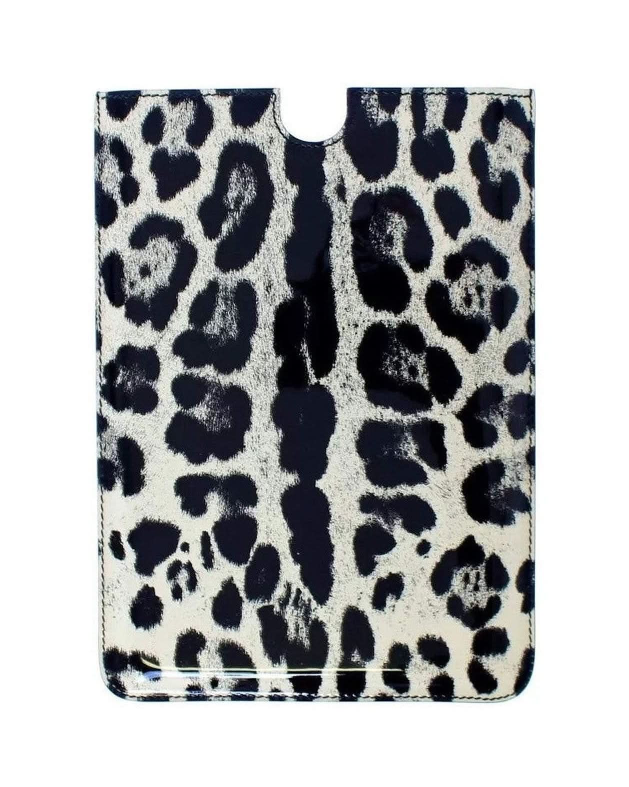 Dolce & Gabbana White Leather Leopard Pattern Ebook Cover Tablet Case Computer Covers & Skins