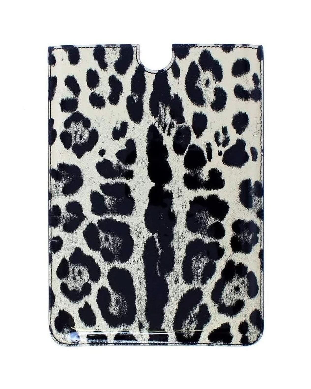 Dolce & Gabbana White Leather Leopard Pattern Ebook Cover Tablet Case Computer Covers & Skins