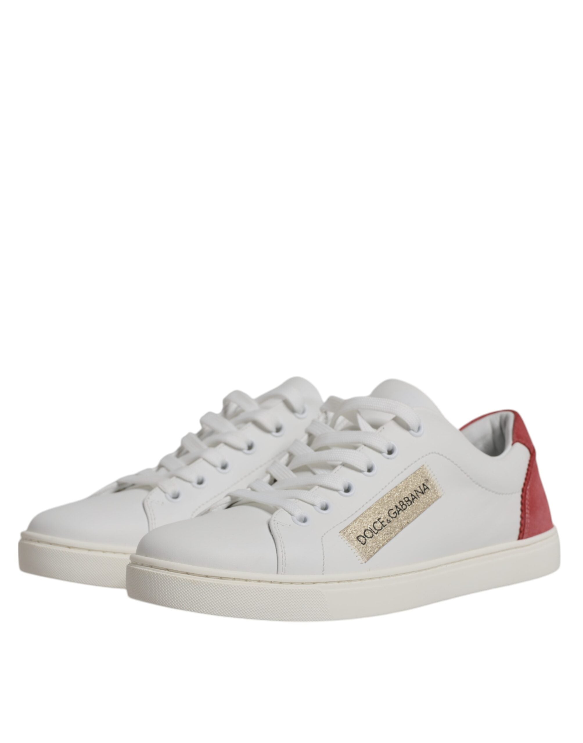 Dolce & Gabbana White London Calf Leather Sneakers Shoes Glam Steals