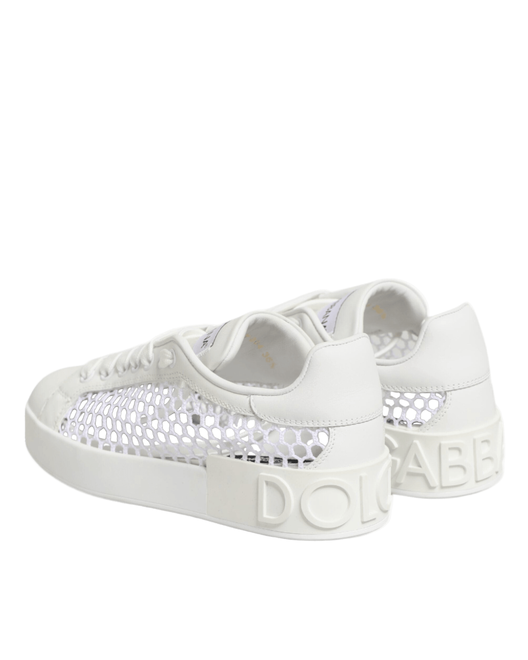 Dolce & Gabbana White Mesh Inserts Low Top Sneakers Shoes Sneakers