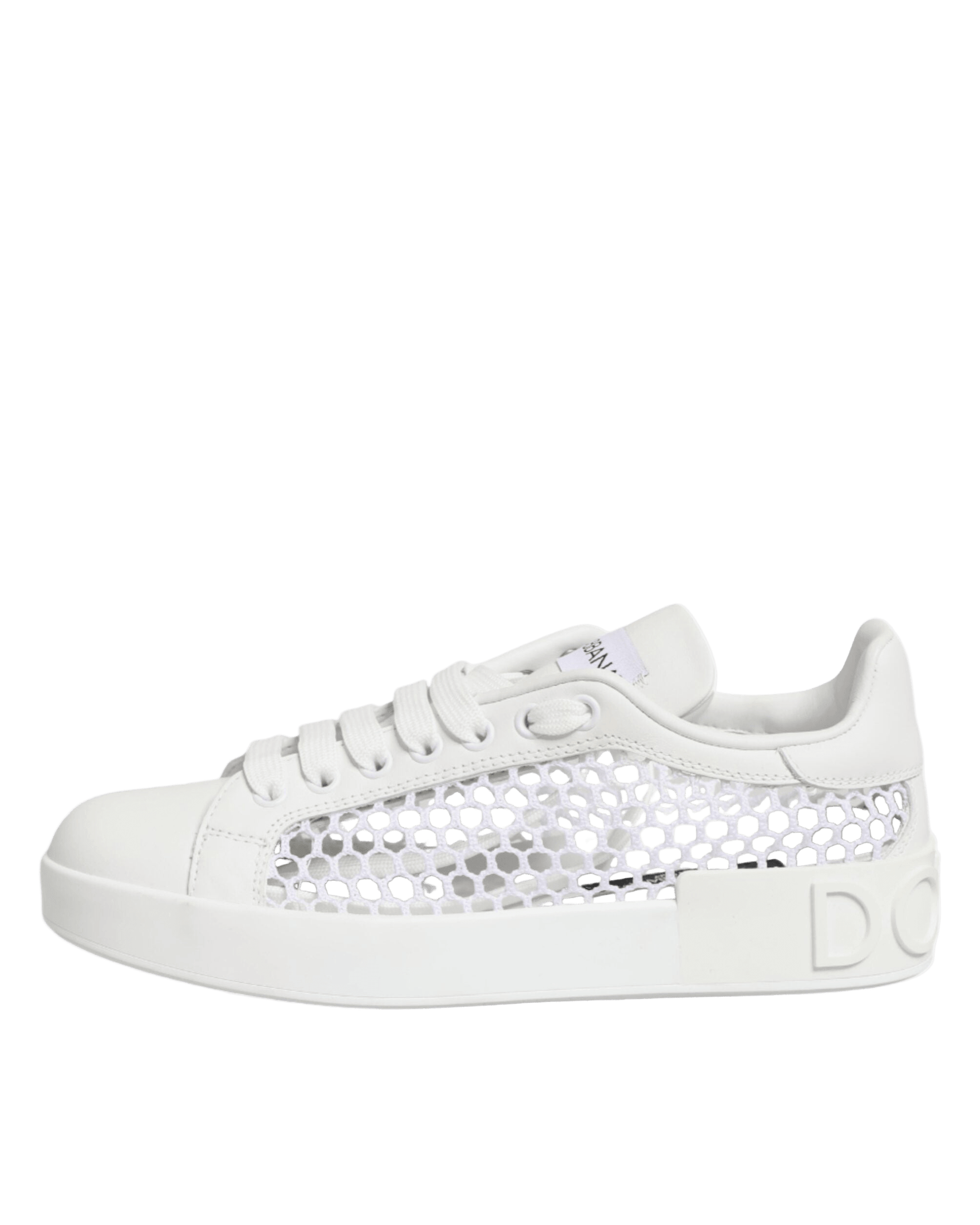 Dolce & Gabbana White Mesh Inserts Low Top Sneakers Shoes Sneakers