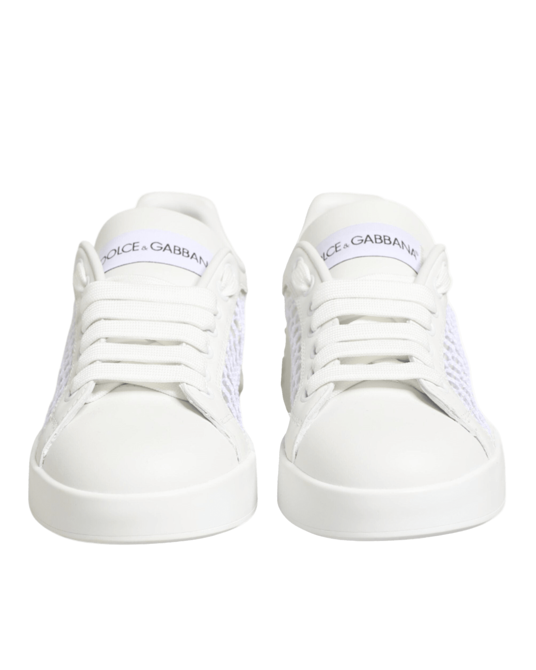 Dolce & Gabbana White Mesh Inserts Low Top Sneakers Shoes Glam Steals