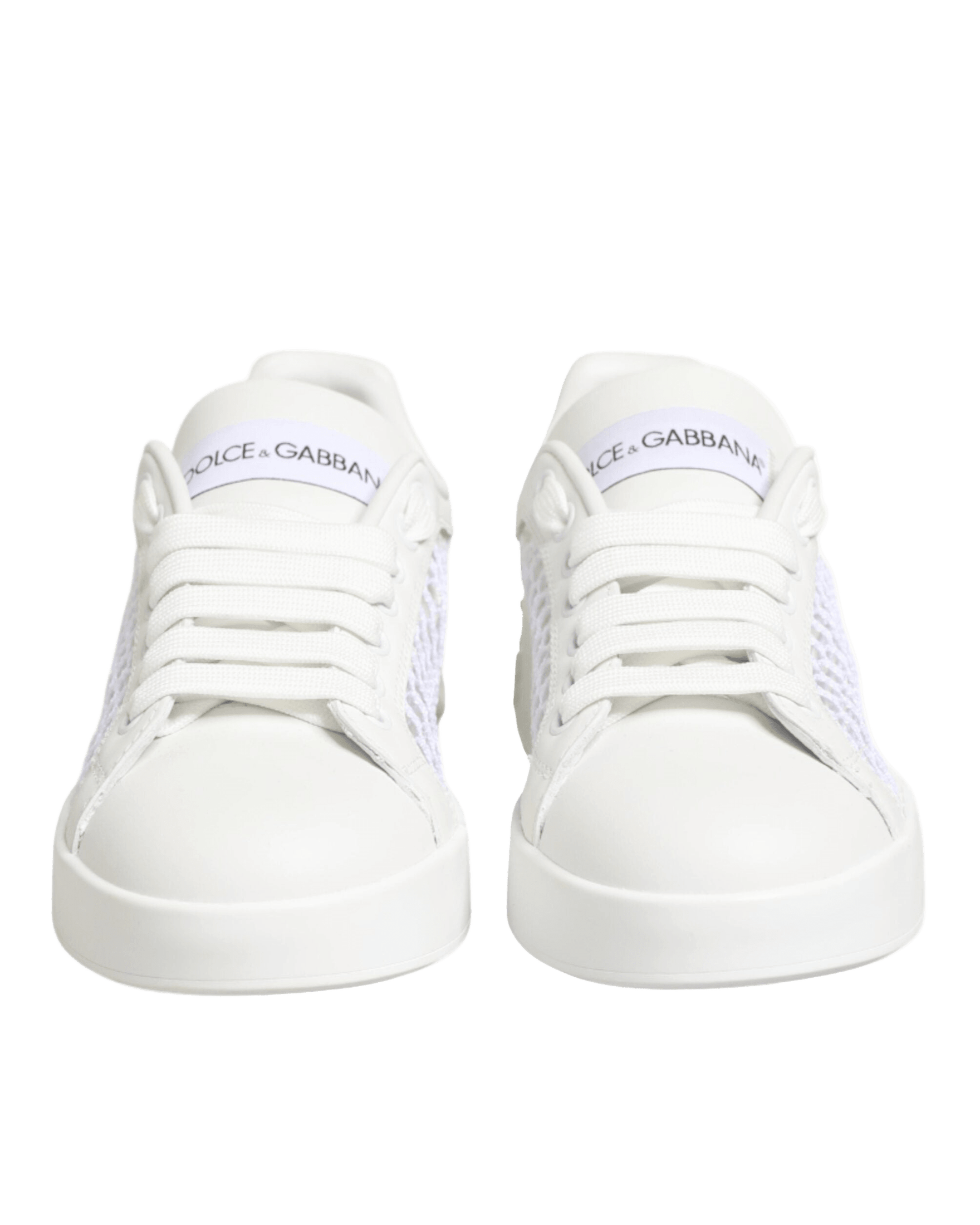 Dolce & Gabbana White Mesh Inserts Low Top Sneakers Shoes Sneakers
