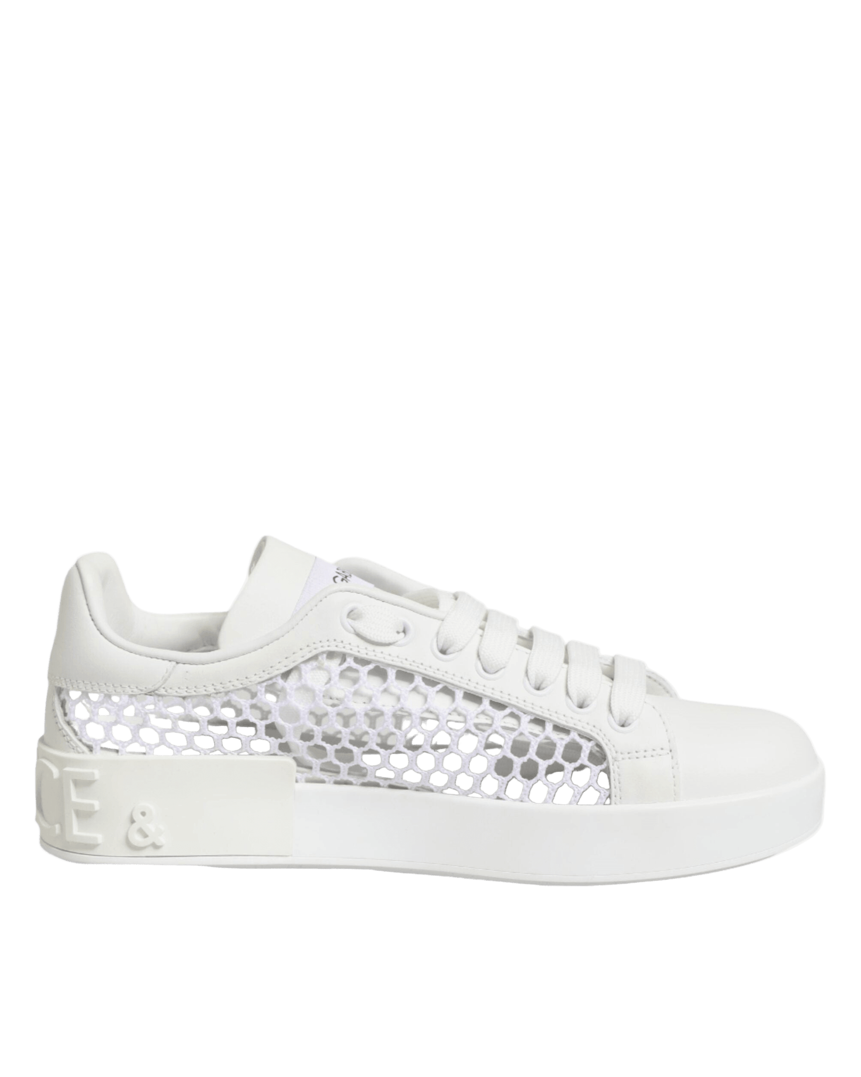 Dolce & Gabbana White Mesh Inserts Low Top Sneakers Shoes Sneakers
