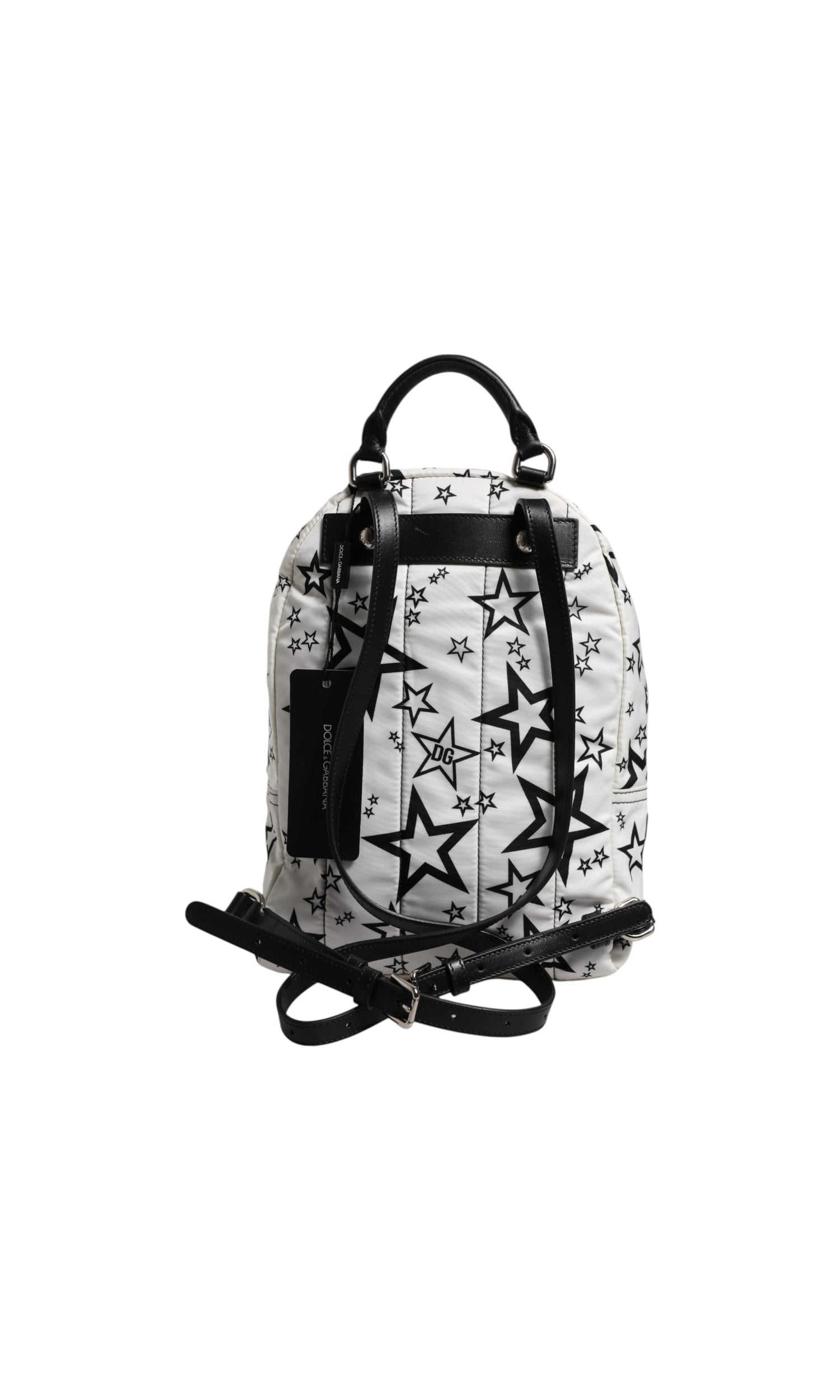 Dolce & Gabbana White Nylon Dg Stars Print Travel Backpack Bag Glam Steals