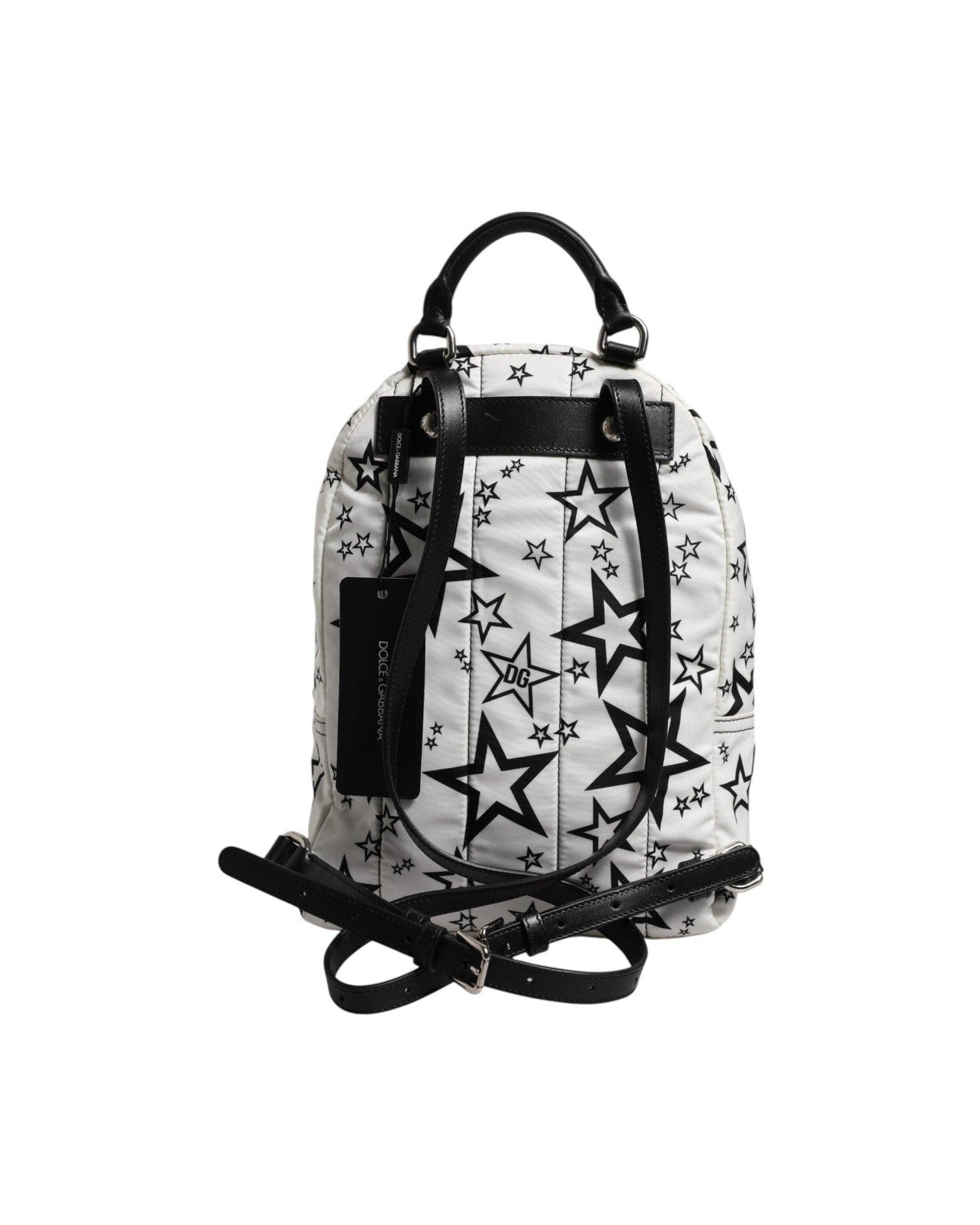 Dolce & Gabbana White Nylon Dg Stars Print Travel Backpack Bag Glam Steals