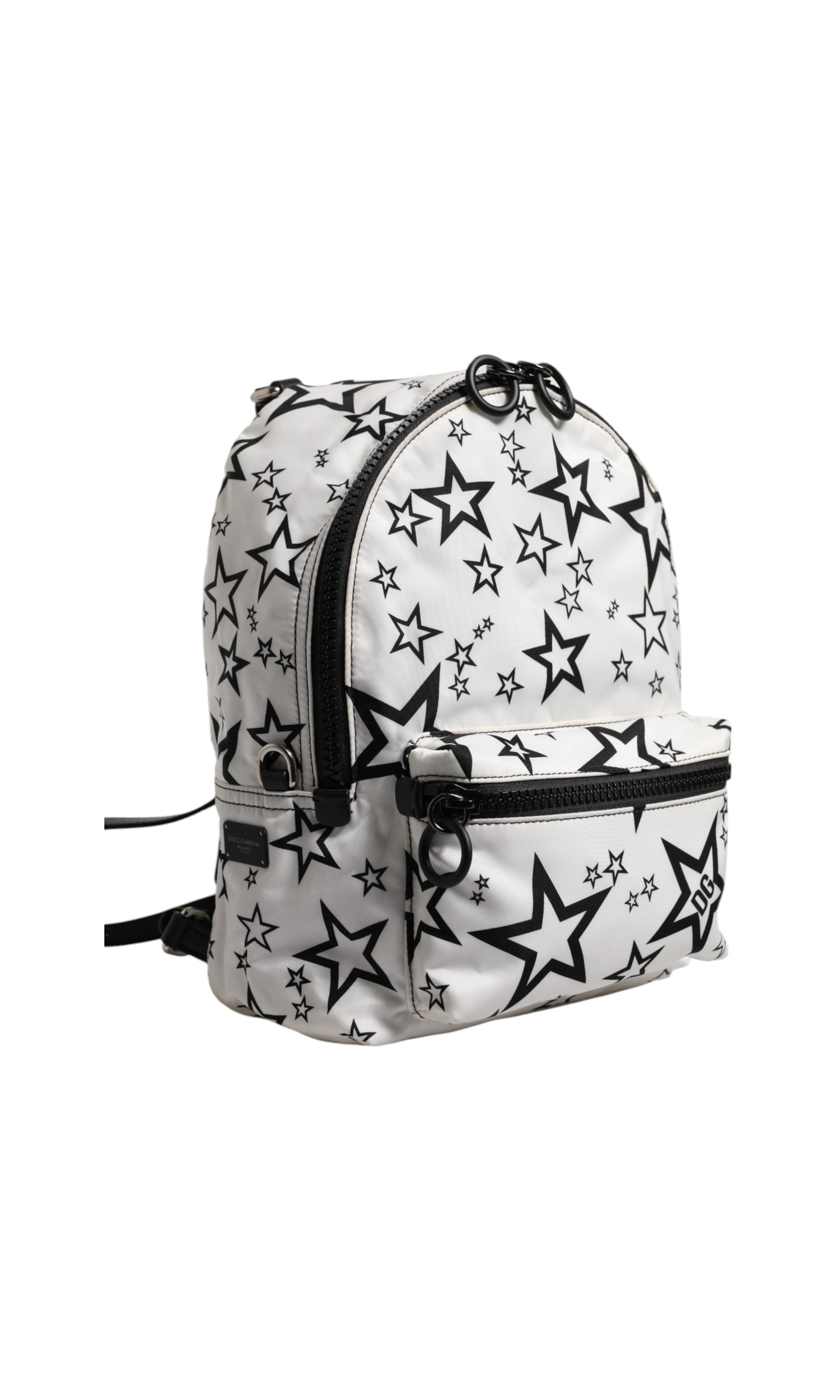 Dolce & Gabbana White Nylon Dg Stars Print Travel Backpack Bag Glam Steals