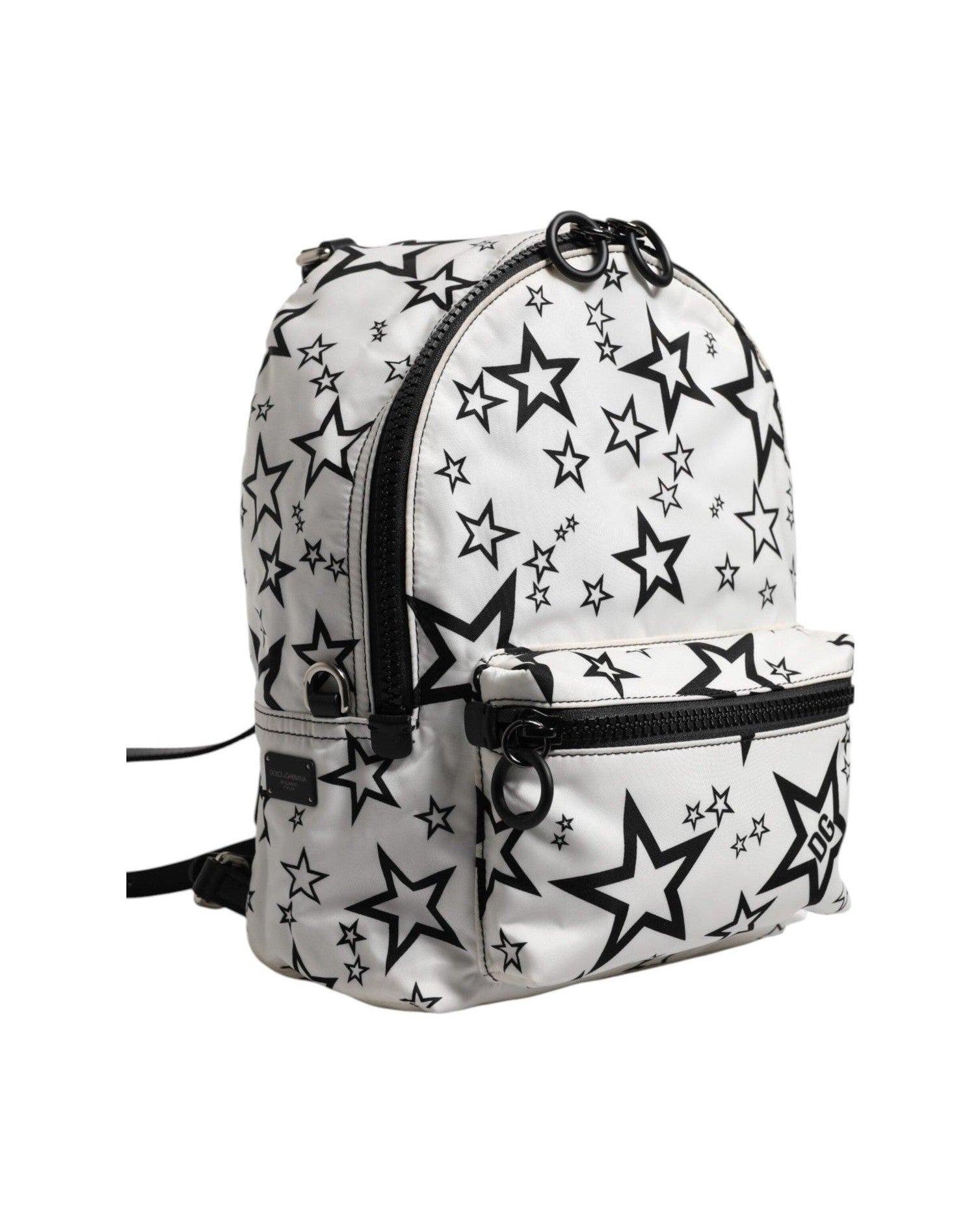 Dolce & Gabbana White Nylon Dg Stars Print Travel Backpack Bag Glam Steals