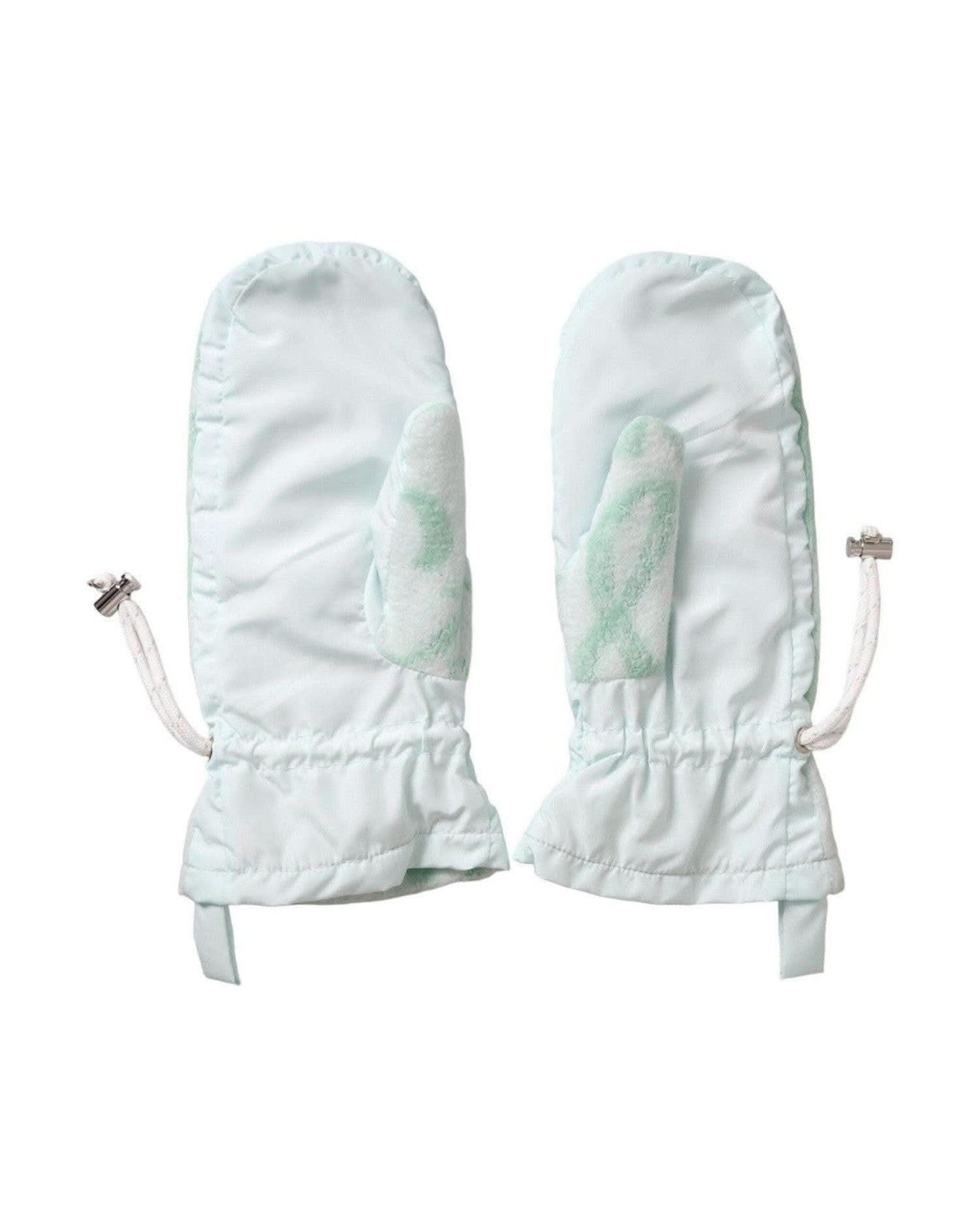 Dolce & Gabbana White Nylon Fleece Wrist Length Mitten Gloves Gloves & Mittens