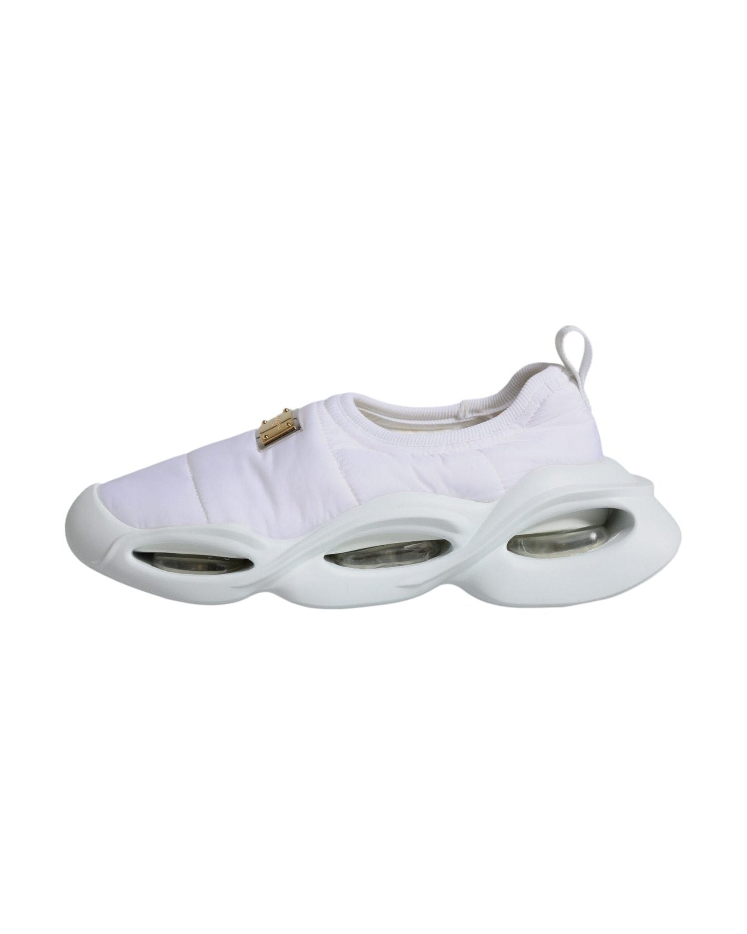 Dolce & Gabbana White Padded Fabric Low Top Sneakers Shoes Sneakers