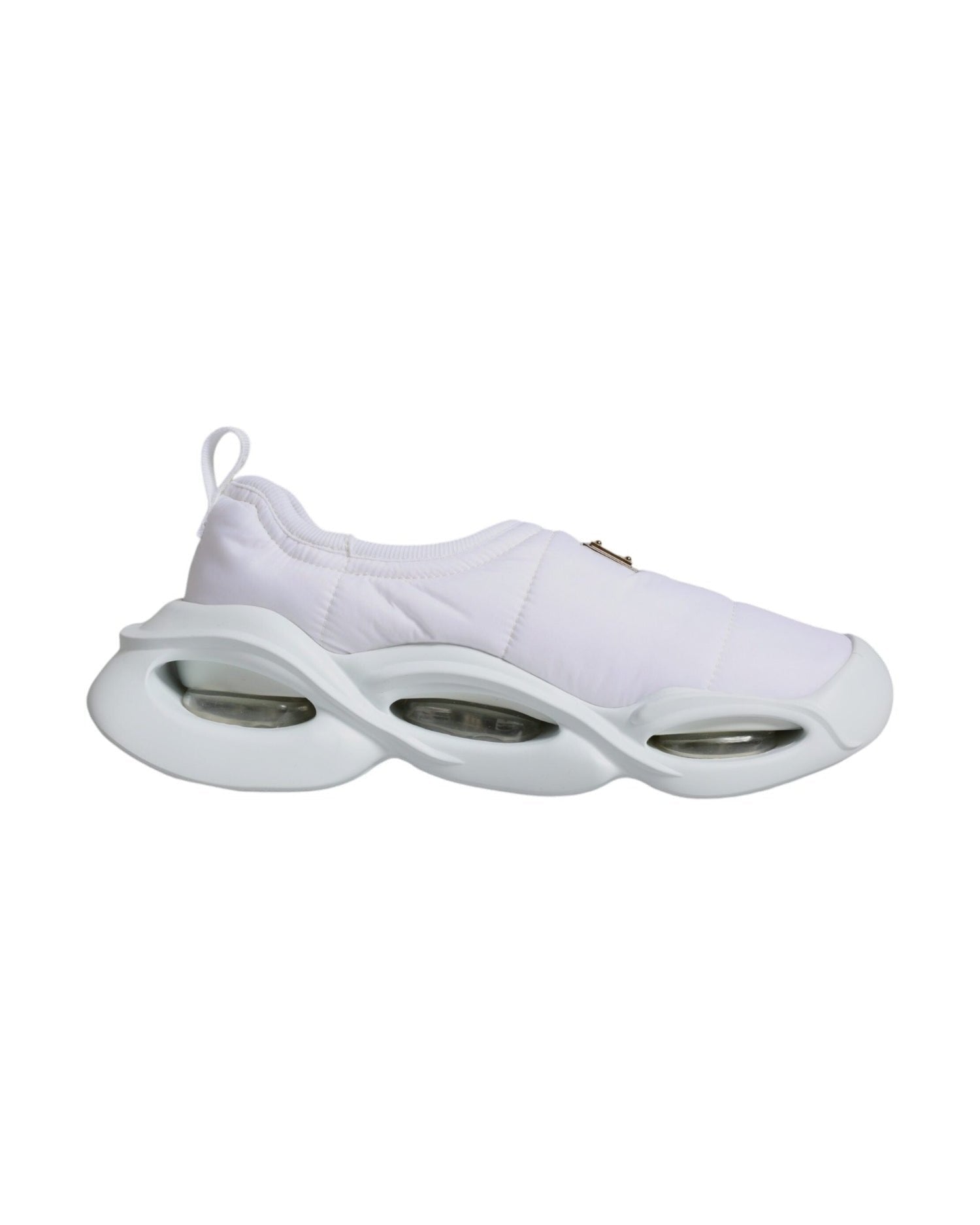 Dolce & Gabbana White Padded Fabric Low Top Sneakers Shoes Sneakers