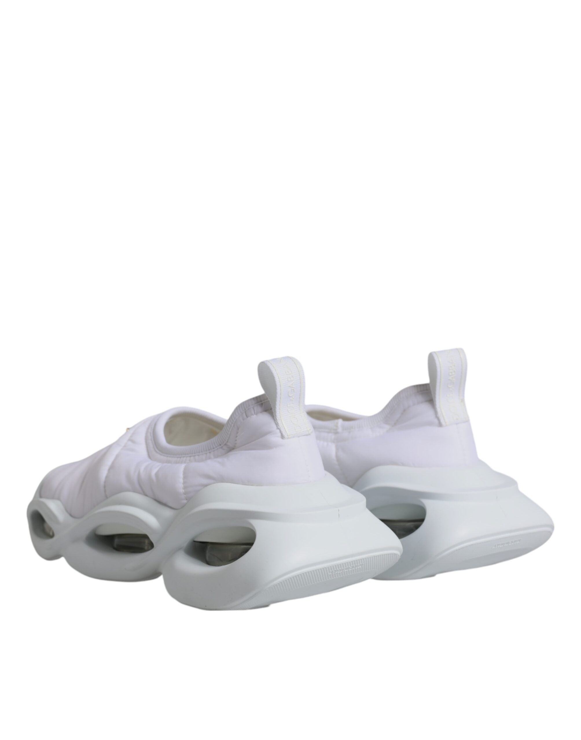 Dolce & Gabbana White Padded Fabric Low Top Sneakers Shoes Glam Steals