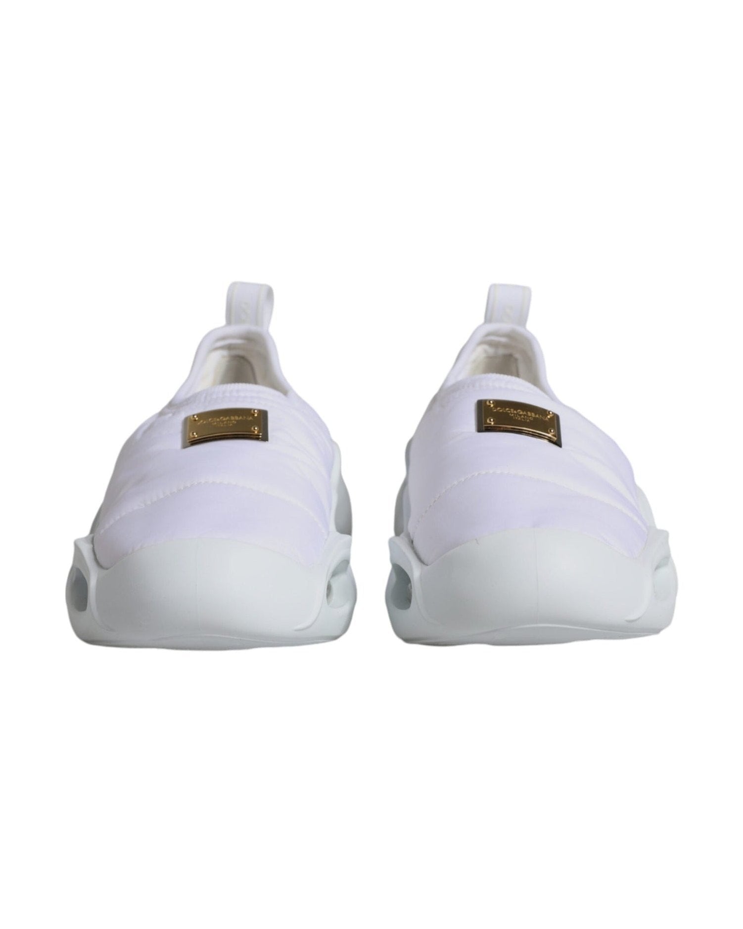 Dolce & Gabbana White Padded Fabric Low Top Sneakers Shoes Glam Steals