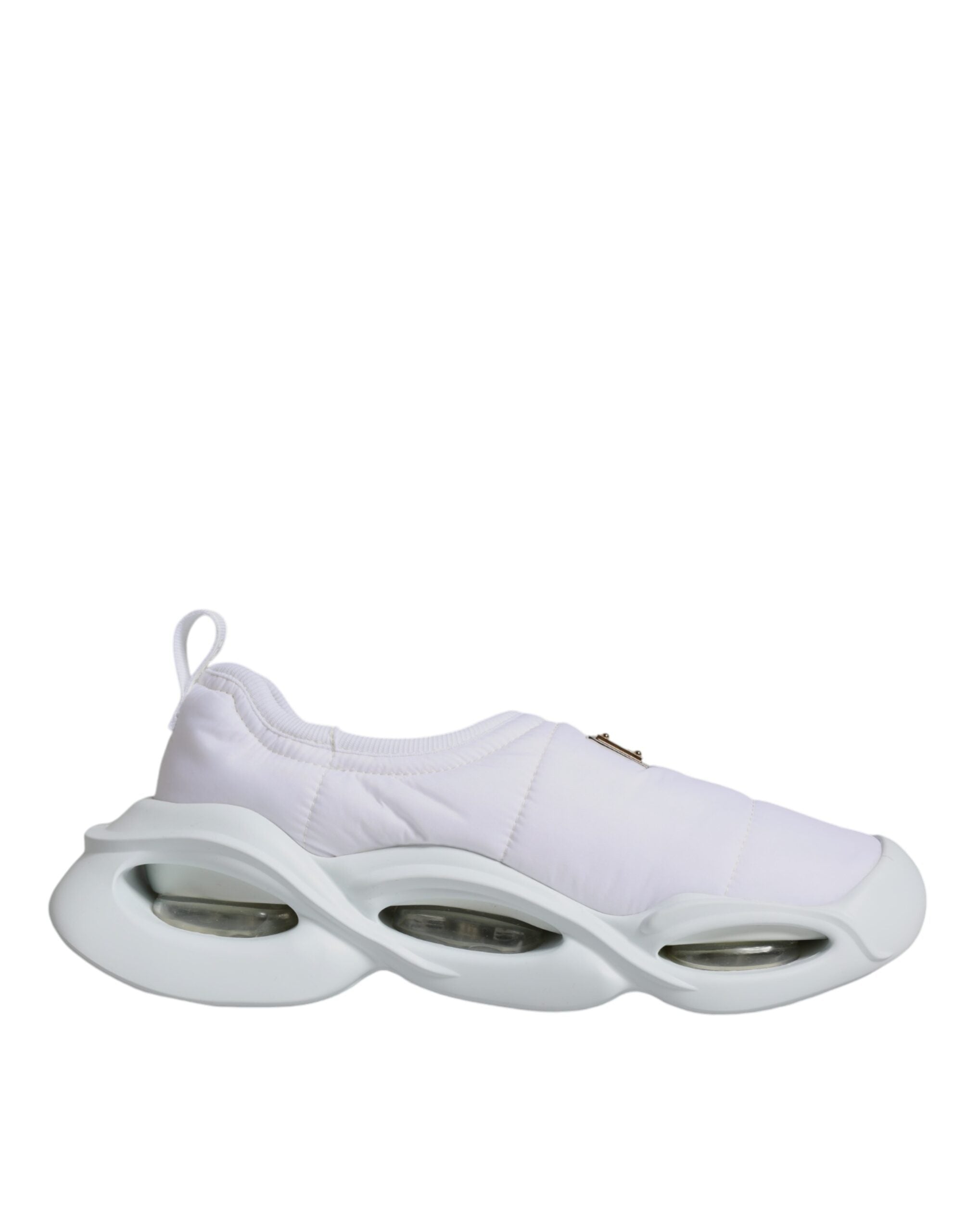 Dolce & Gabbana White Padded Fabric Low Top Sneakers Shoes Glam Steals