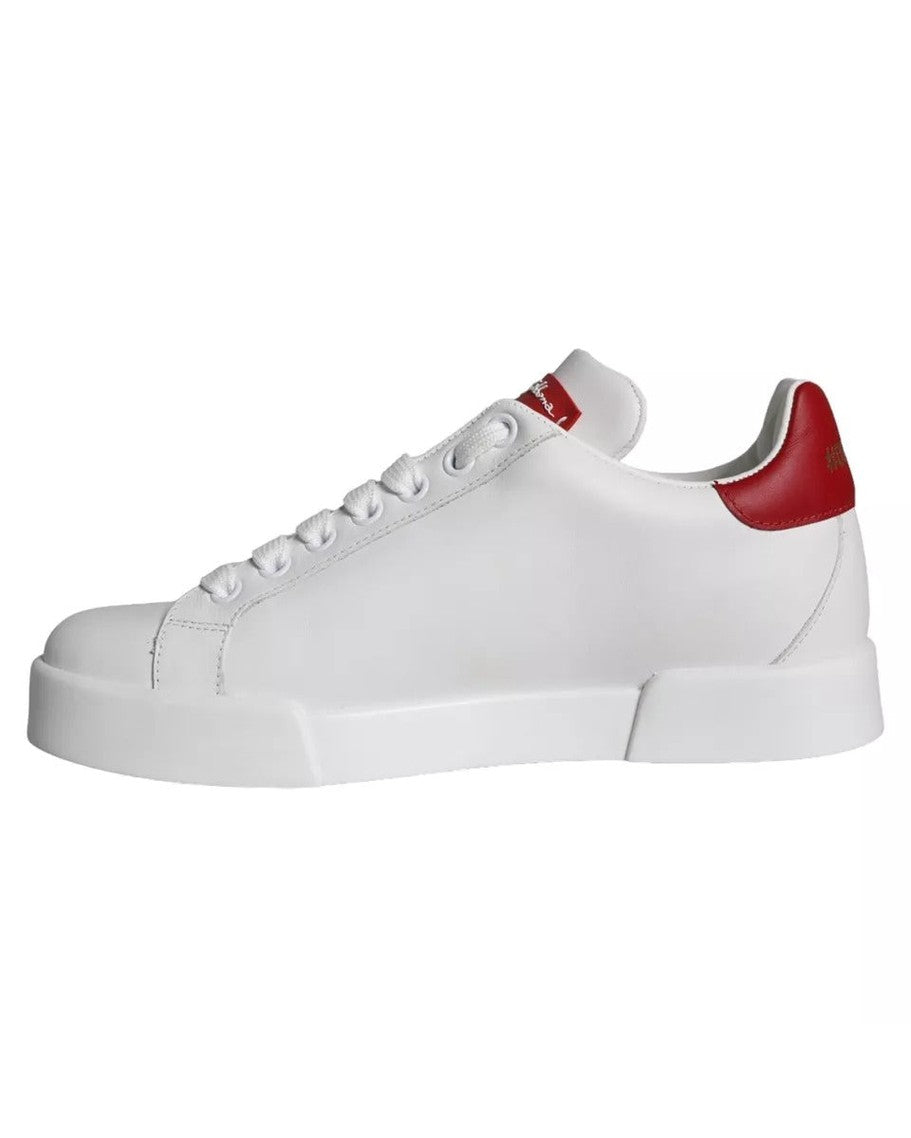 Dolce & Gabbana White Patch Calfskin Nappa Portofino Sneakers Sneakers