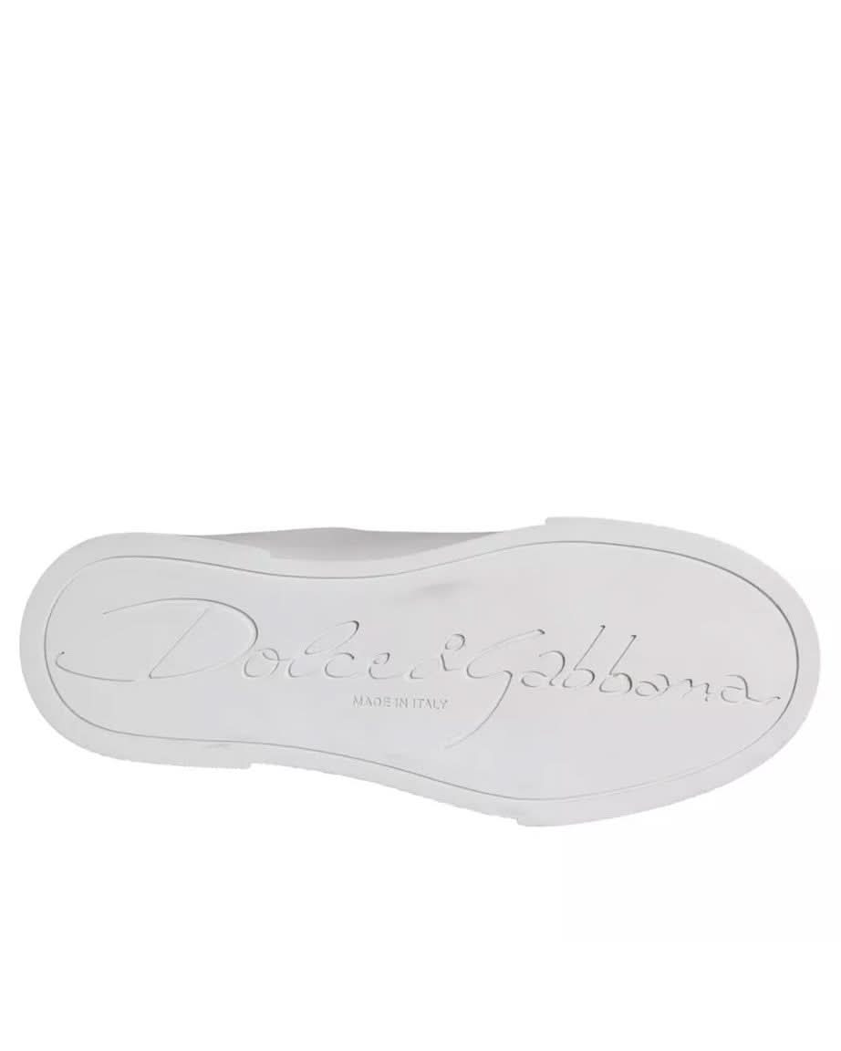 Dolce & Gabbana White Patch Calfskin Nappa Portofino Sneakers Sneakers