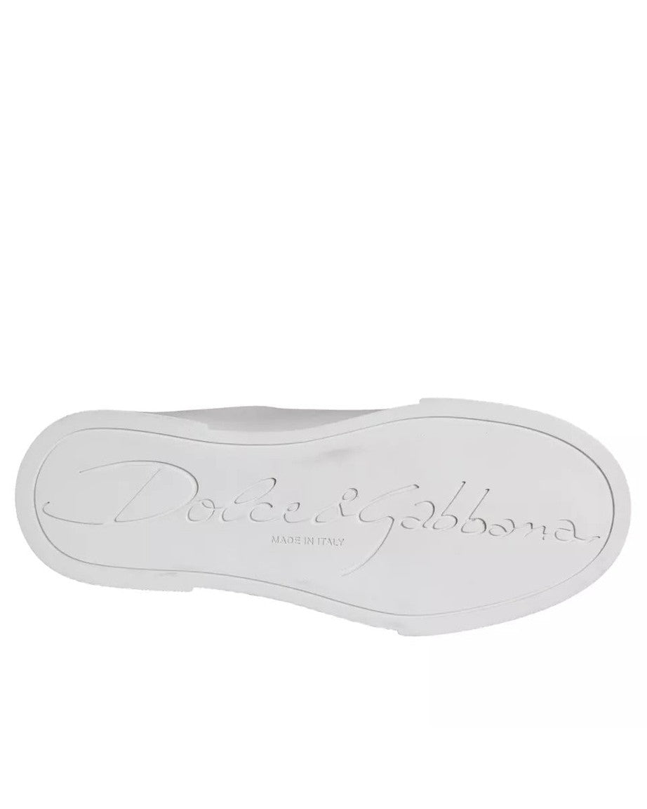 Dolce & Gabbana White Patch Calfskin Nappa Portofino Sneakers Sneakers