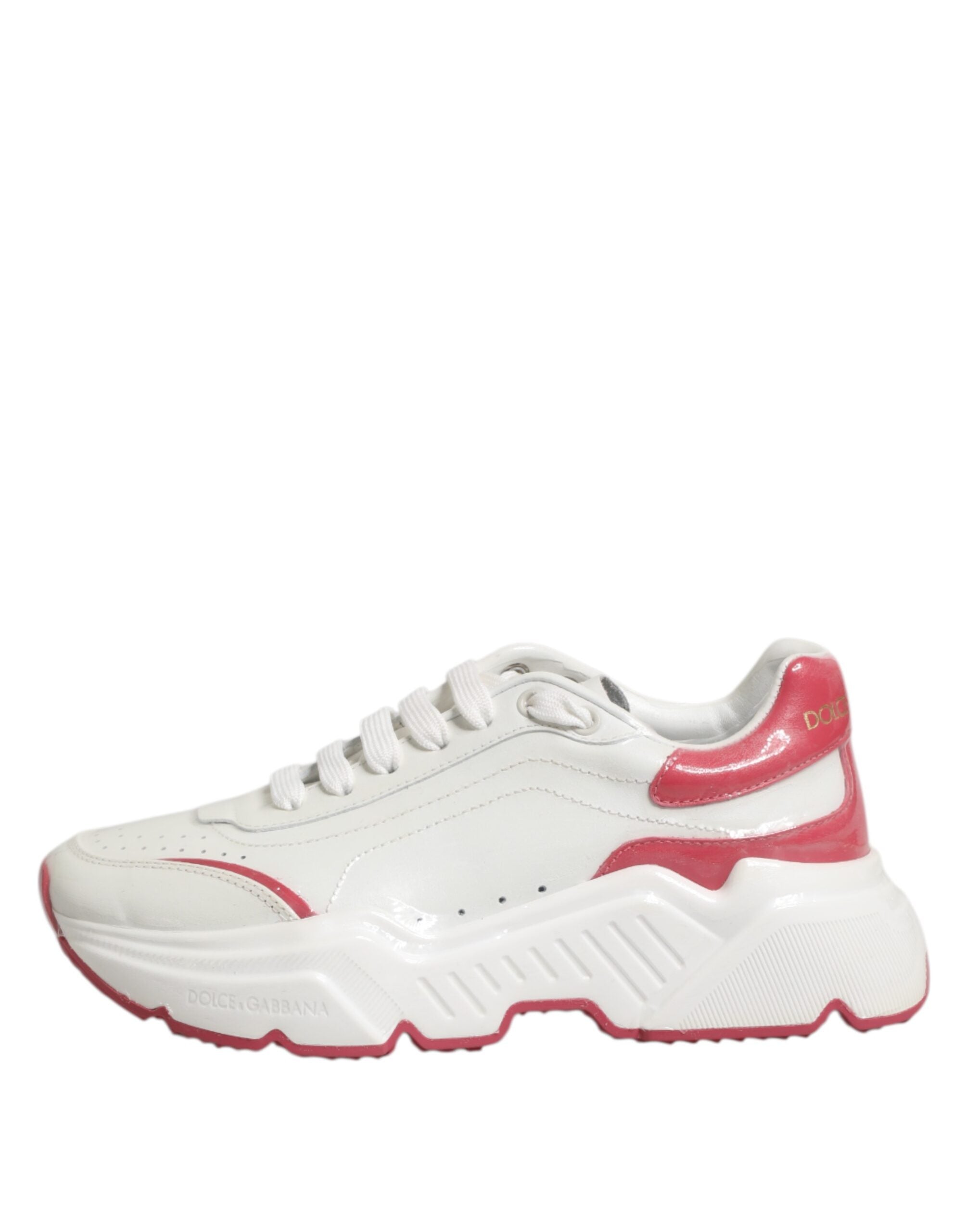 Dolce & Gabbana White Pink Daymaster Low Top Sneakers Shoes Glam Steals