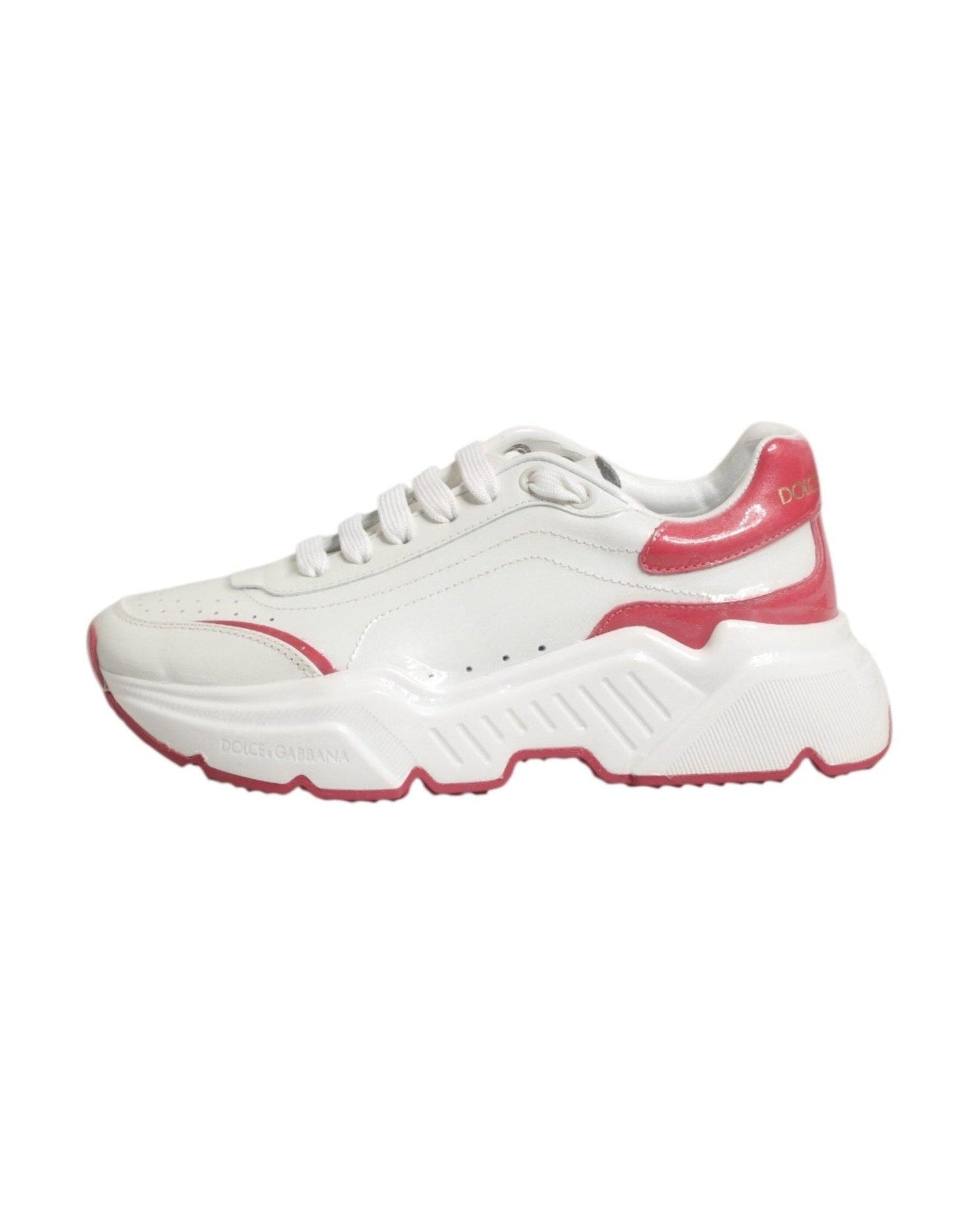 Dolce & Gabbana White Pink Daymaster Low Top Sneakers Shoes Glam Steals
