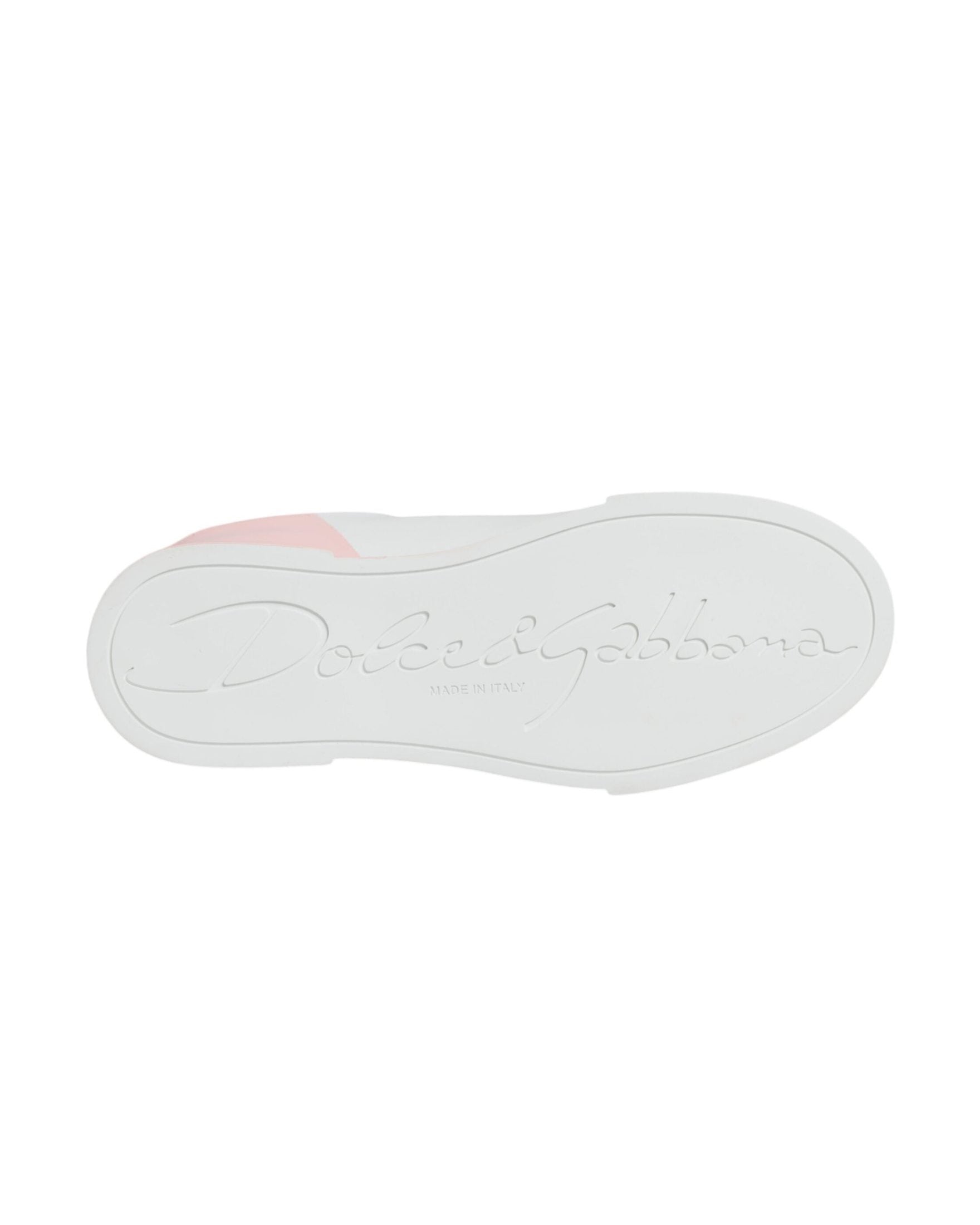 Dolce & Gabbana White Pink Portofino Low Top Sneakers Shoes Glam Steals