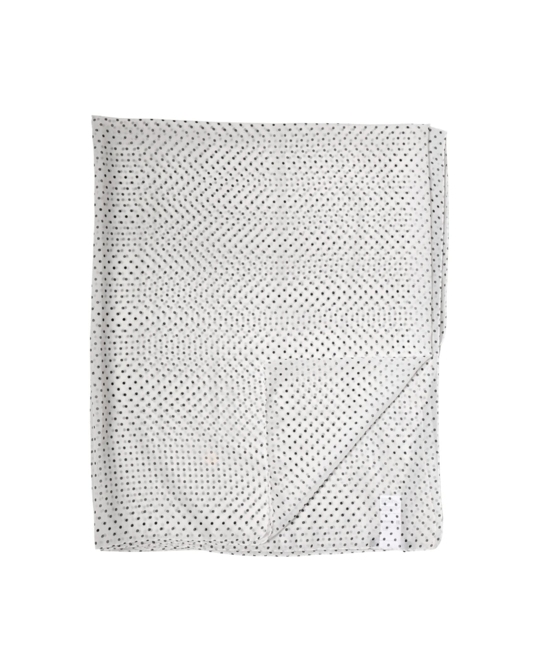 Dolce & Gabbana White Polyester Polka Dot Shawl Scarf Scarves & Shawls