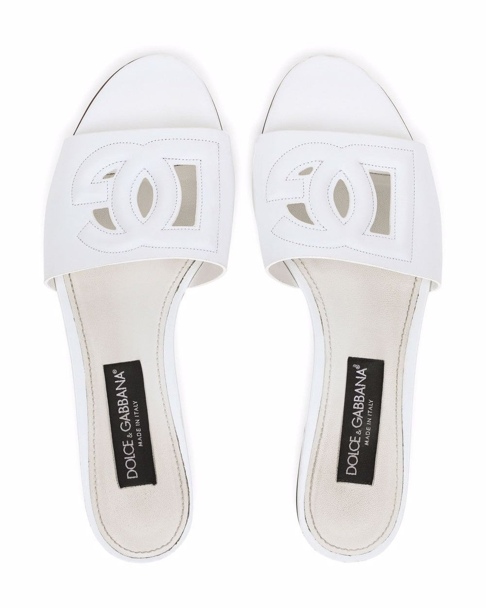 Dolce & Gabbana White Sandals Flats