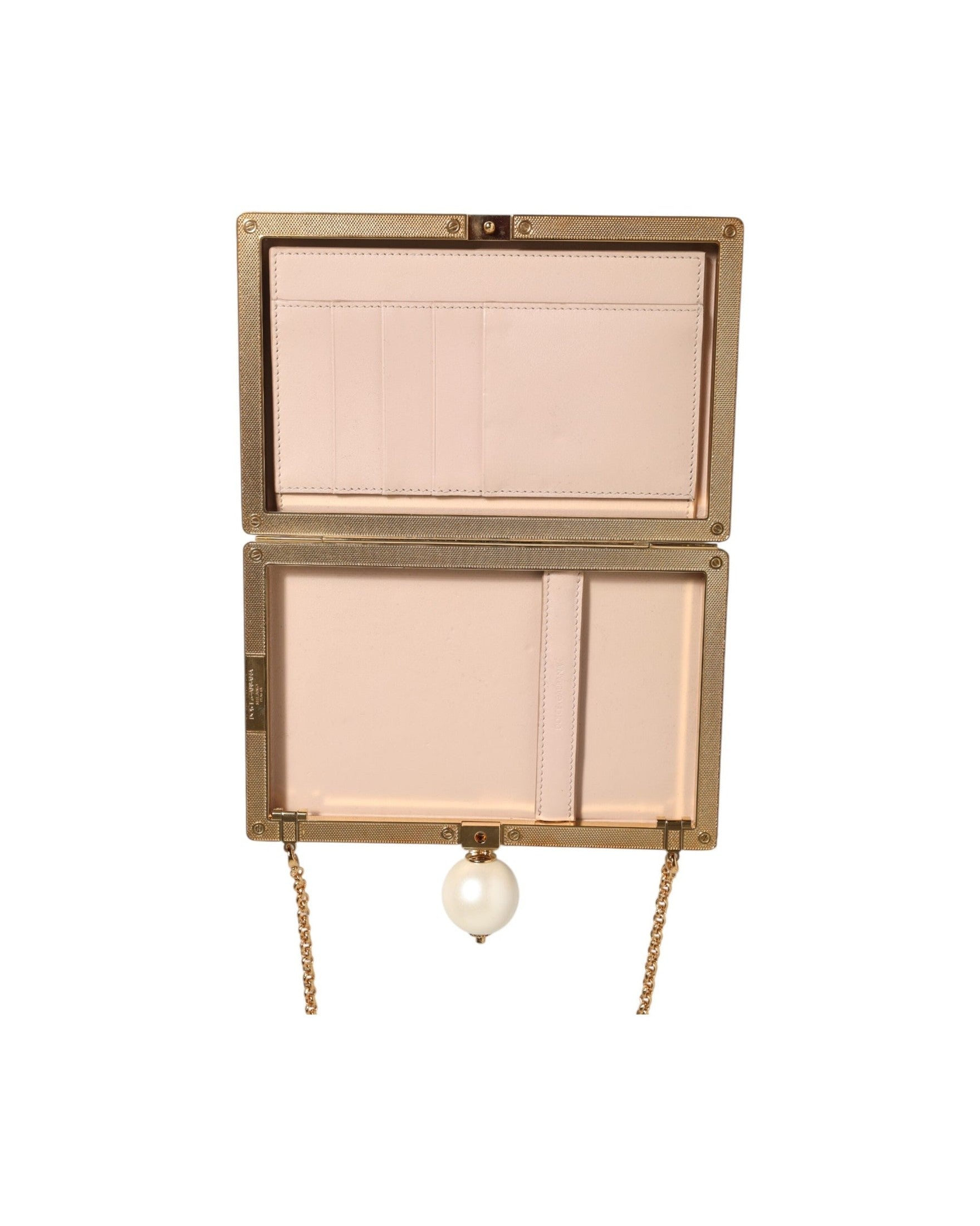 Dolce & Gabbana White Silk Rose Embroidery Gold Frame Clutch Purse Bag Glam Steals