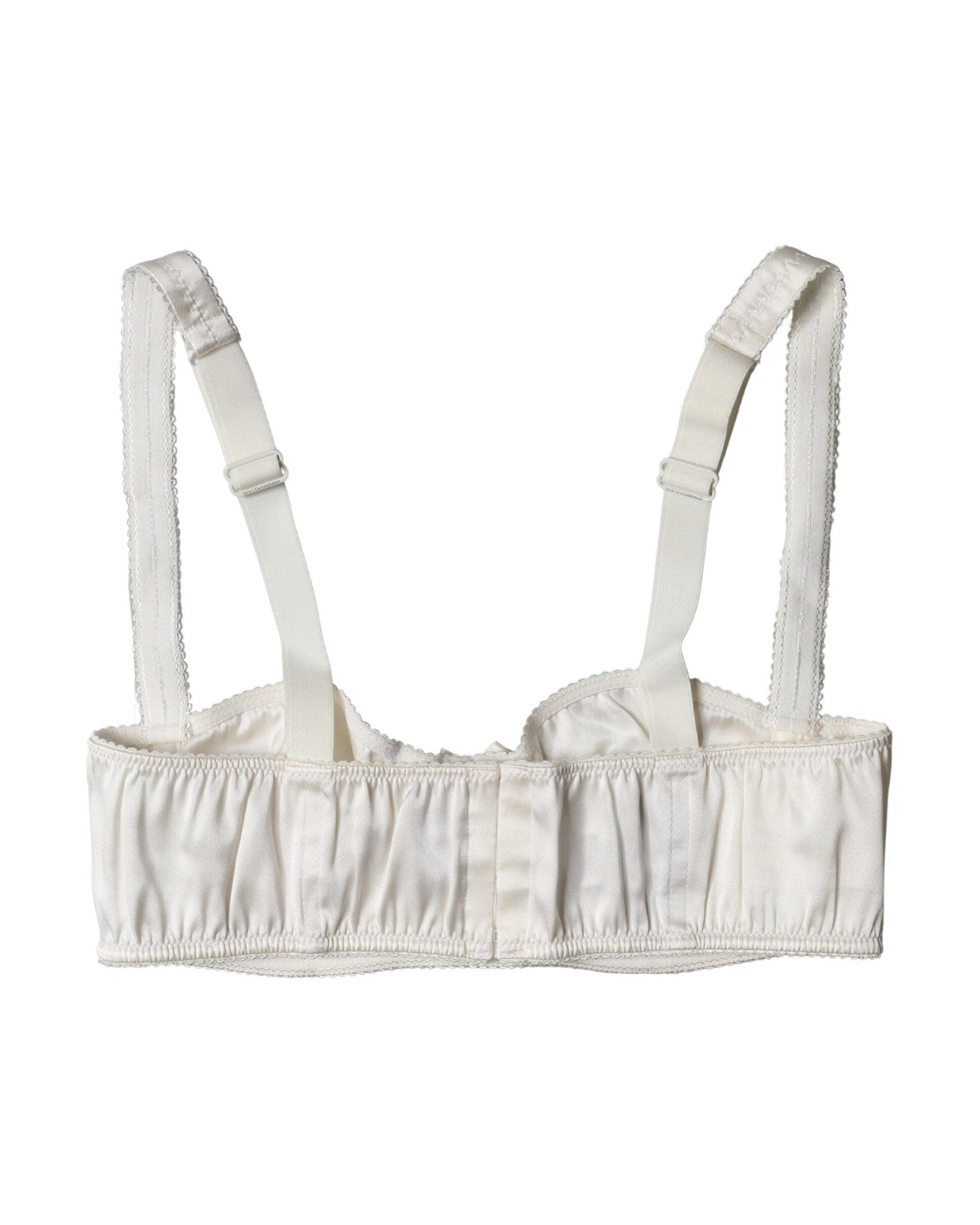 Dolce & Gabbana White Silk Satin Underwire Bra Glam Steals