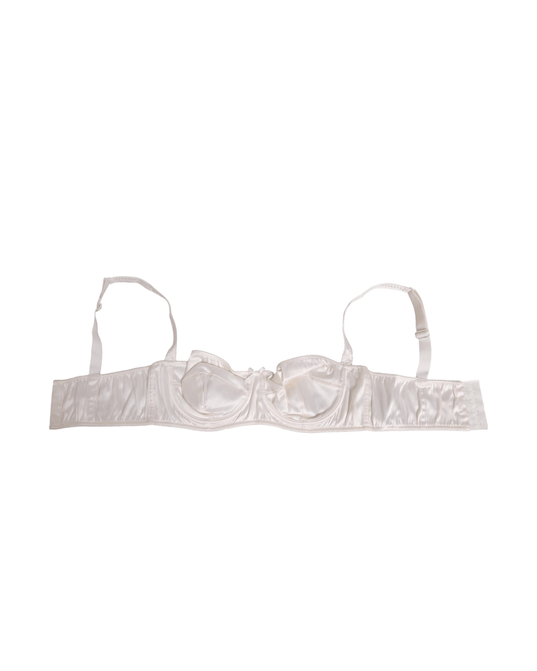 Dolce & Gabbana White Silk and Satin Balconnet Lingerie Bra Underwear Glam Steals