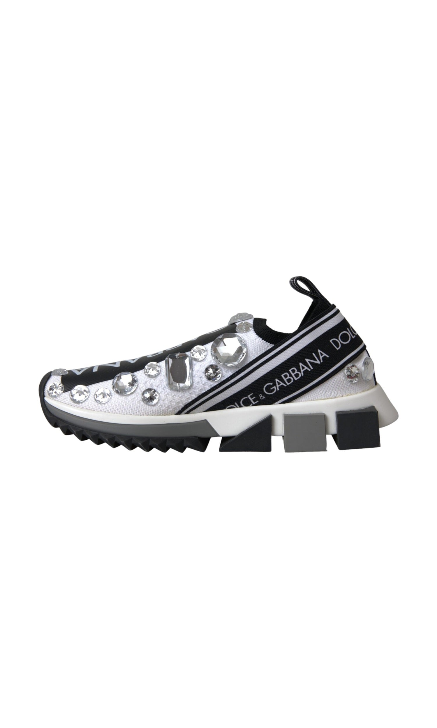 Dolce & Gabbana White Sorrento Crystals Sneakers Shoes Glam Steals