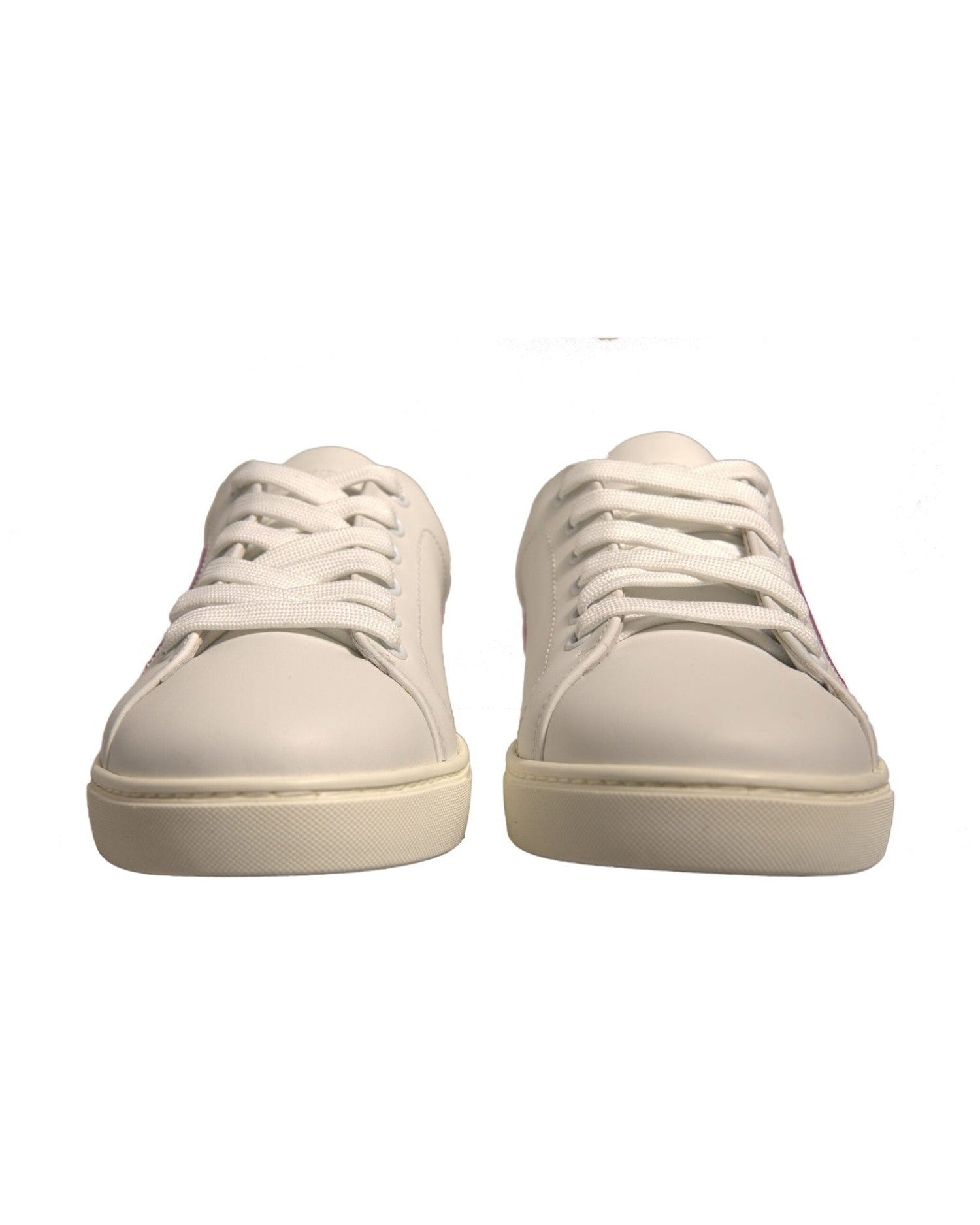 Dolce & Gabbana White Suede Leather Low Top Sneakers Shoes Glam Steals