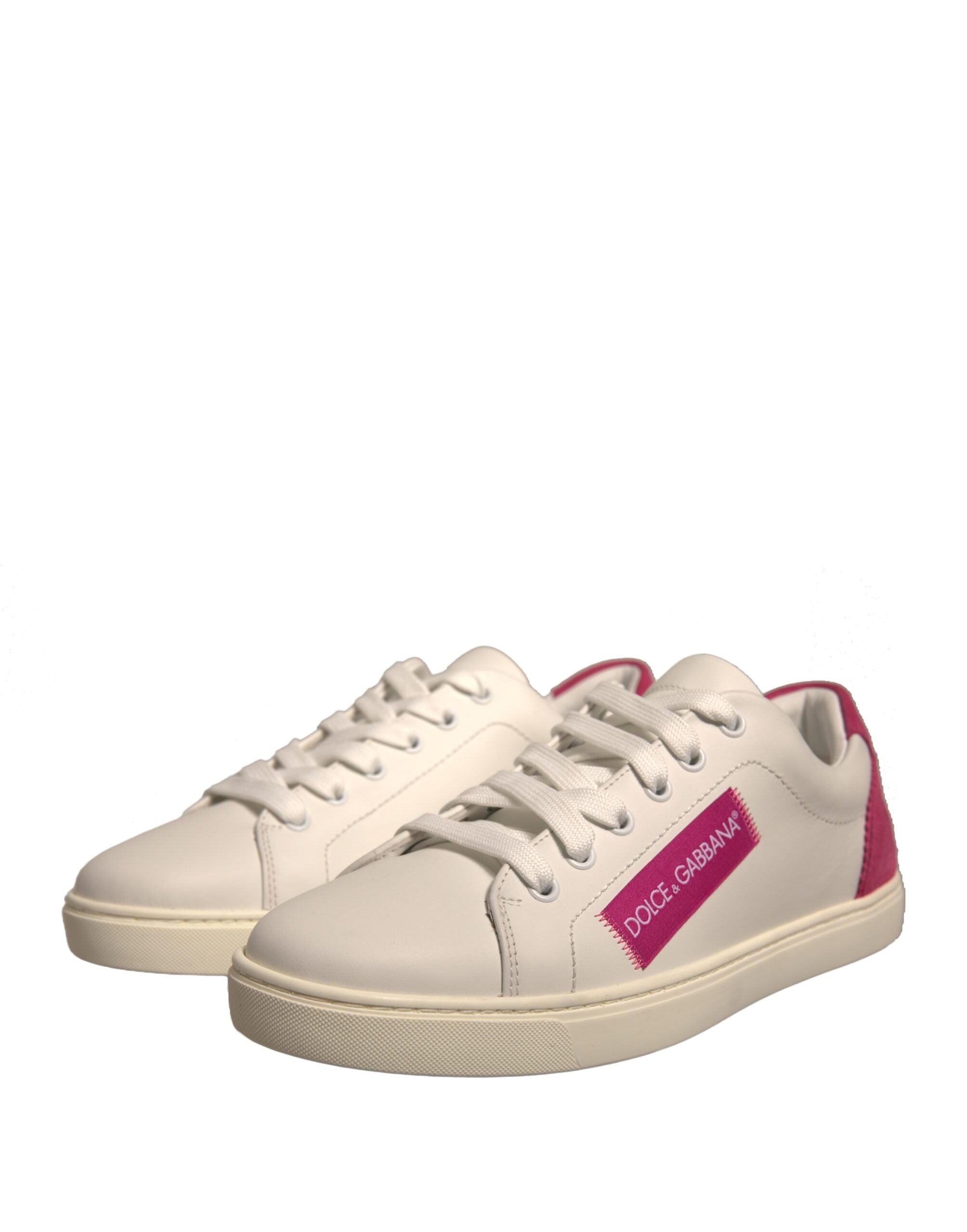 Dolce & Gabbana White Suede Leather Low Top Sneakers Shoes Glam Steals