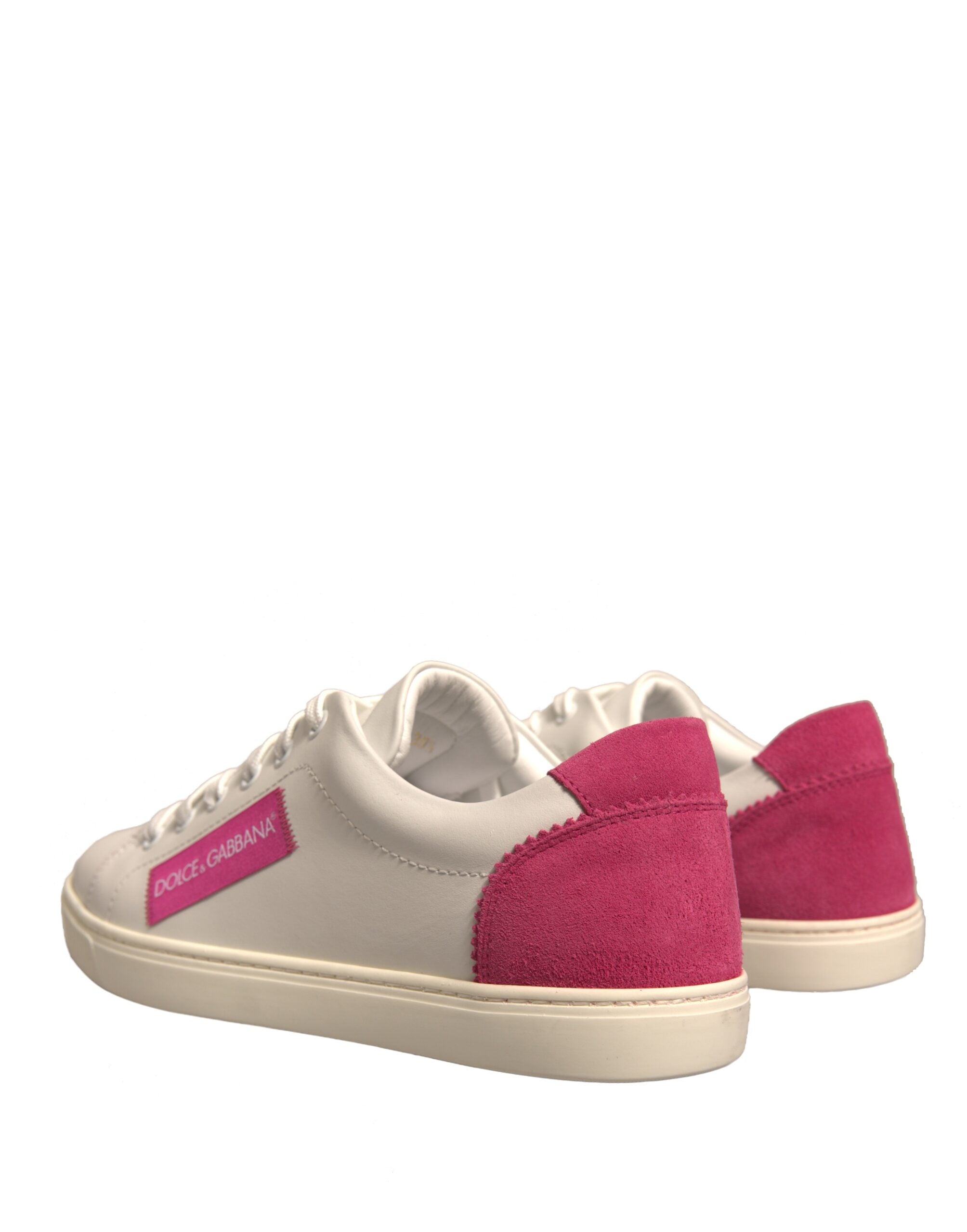 Dolce & Gabbana White Suede Leather Low Top Sneakers Shoes Glam Steals