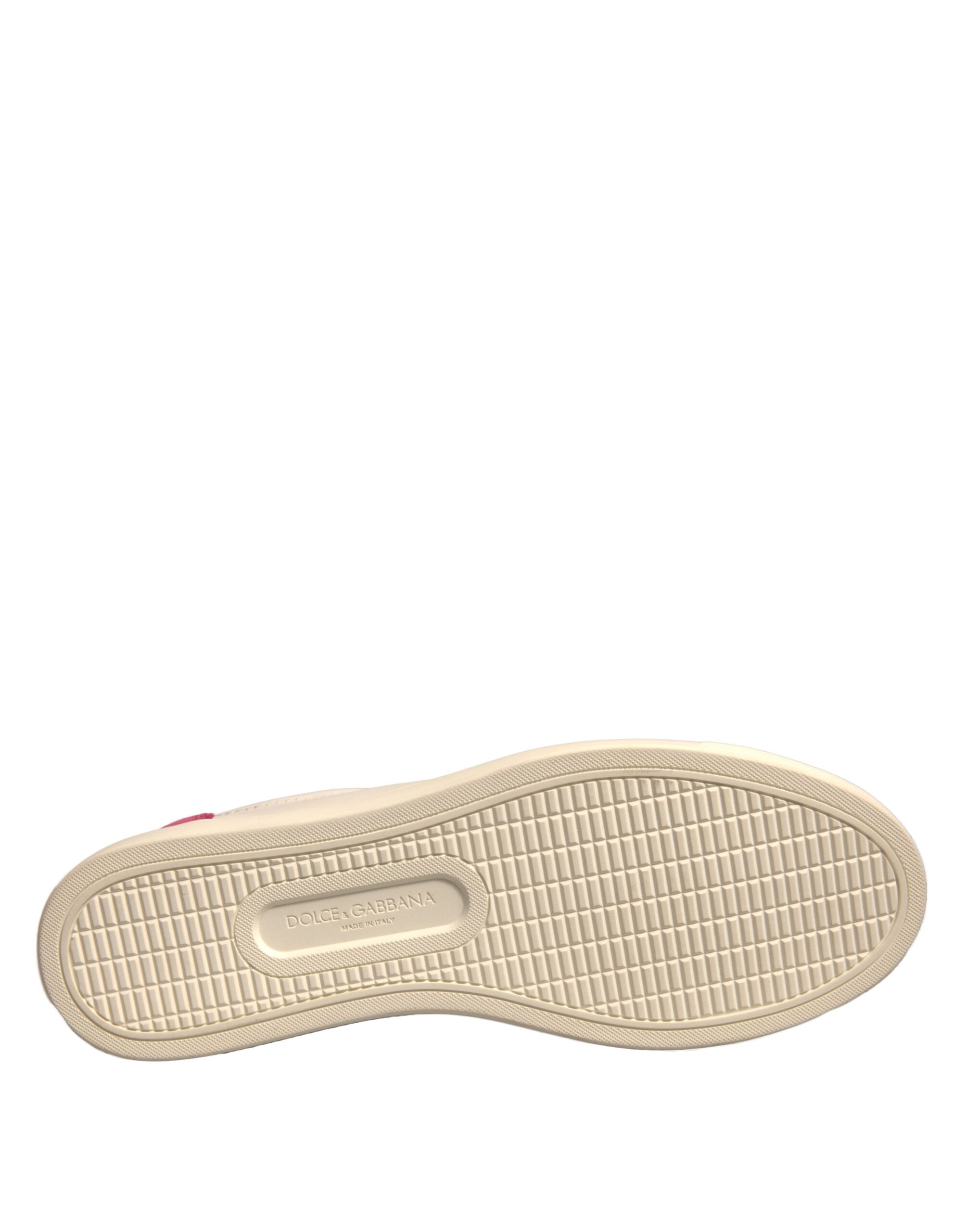 Dolce & Gabbana White Suede Leather Low Top Sneakers Shoes Glam Steals