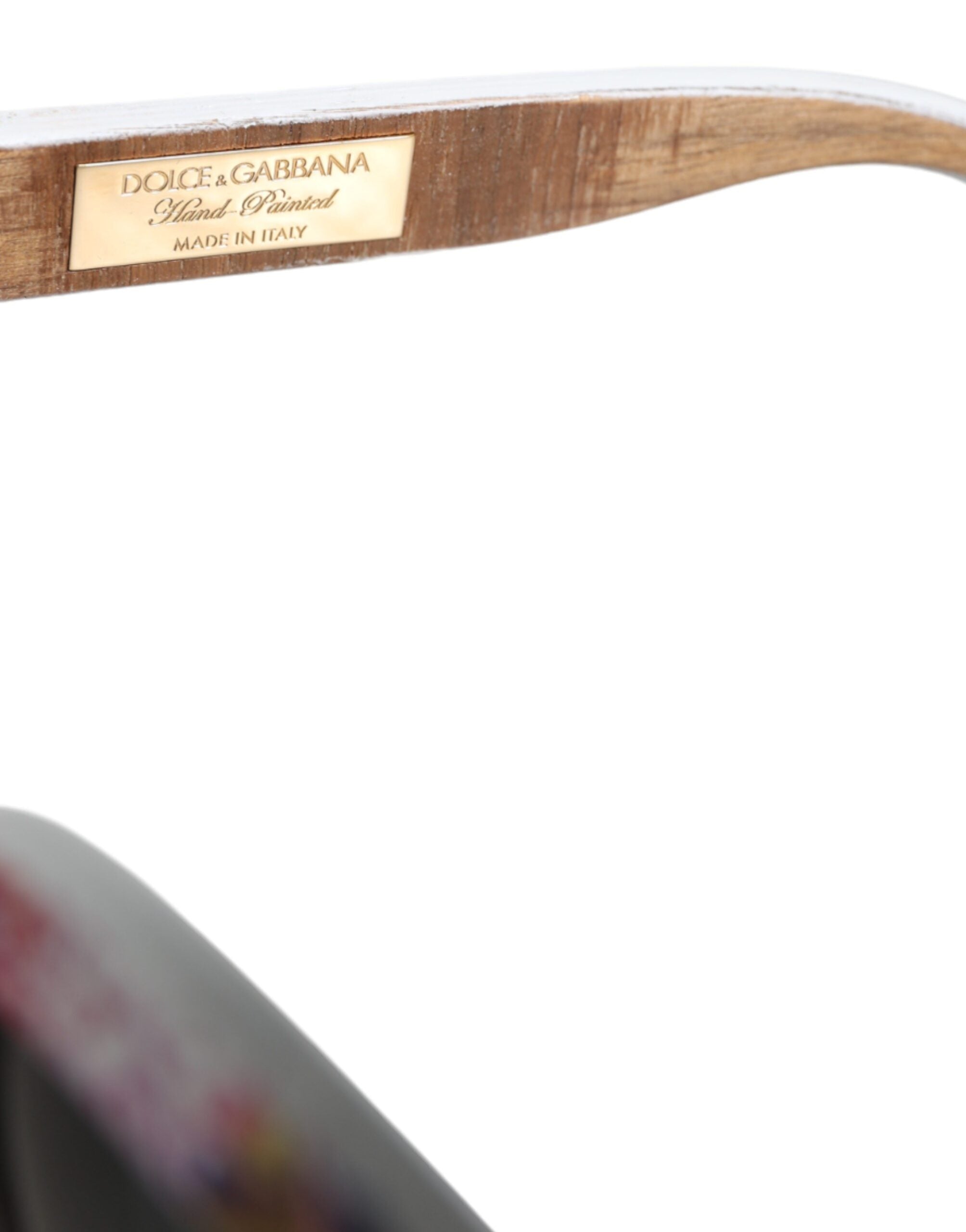Dolce & Gabbana Wood Crystal Brass Frame Floral Hand Paint Multicolor Sunglasses Glam Steals