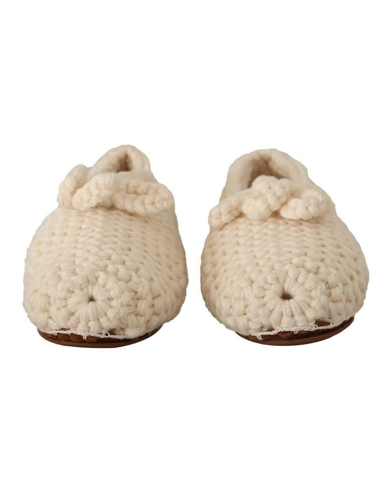 Dolce & Gabbana Wool Chic Knit Ballerina Flats Flats