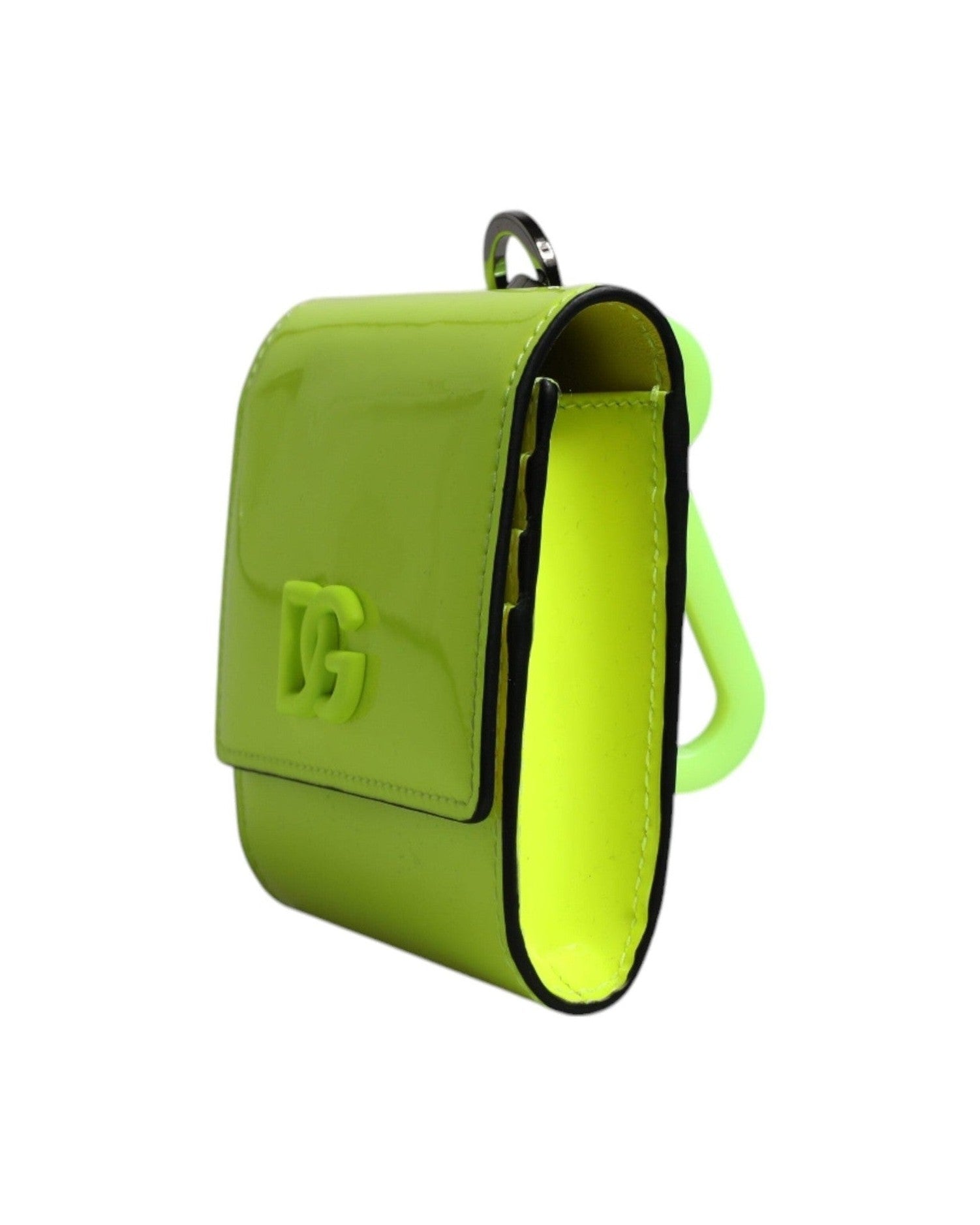 Dolce & Gabbana Bifold Dg Logo Neck Strap Cardholder Yellow Green Wallet Glam Steals