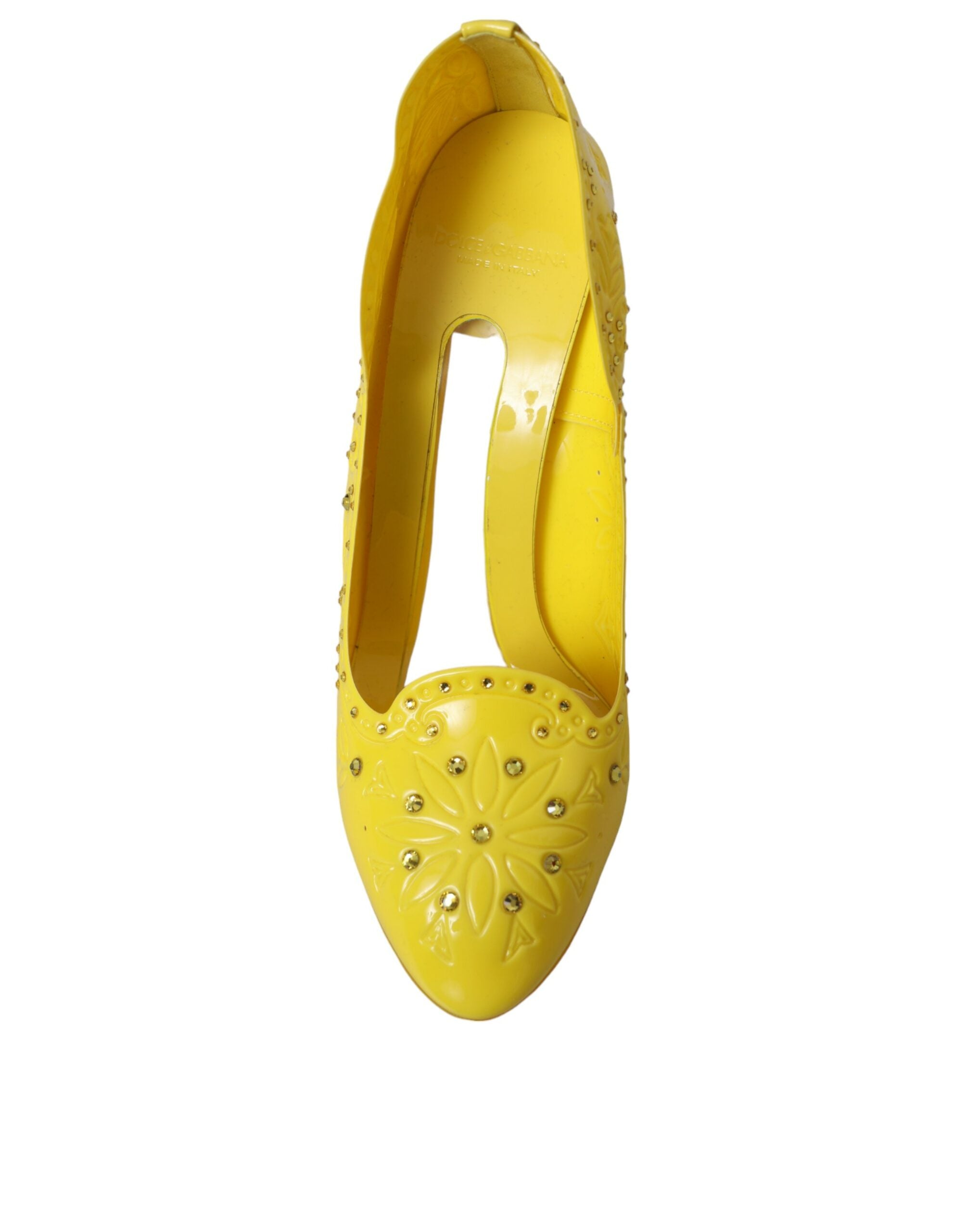 Dolce & Gabbana Yellow Crystal Cinderella Heels Pumps Shoes Glam Steals