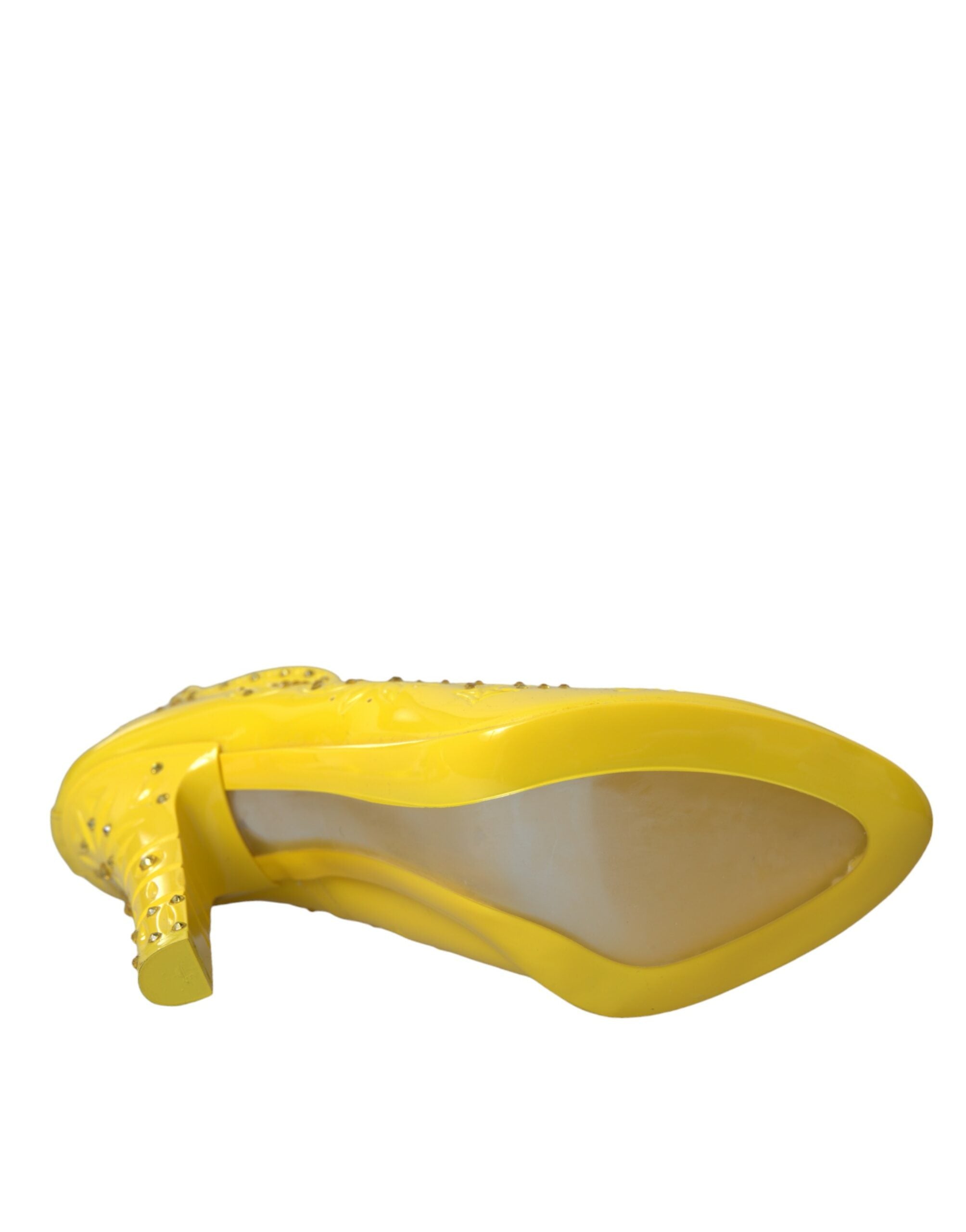 Dolce & Gabbana Yellow Crystal Cinderella Heels Pumps Shoes Glam Steals