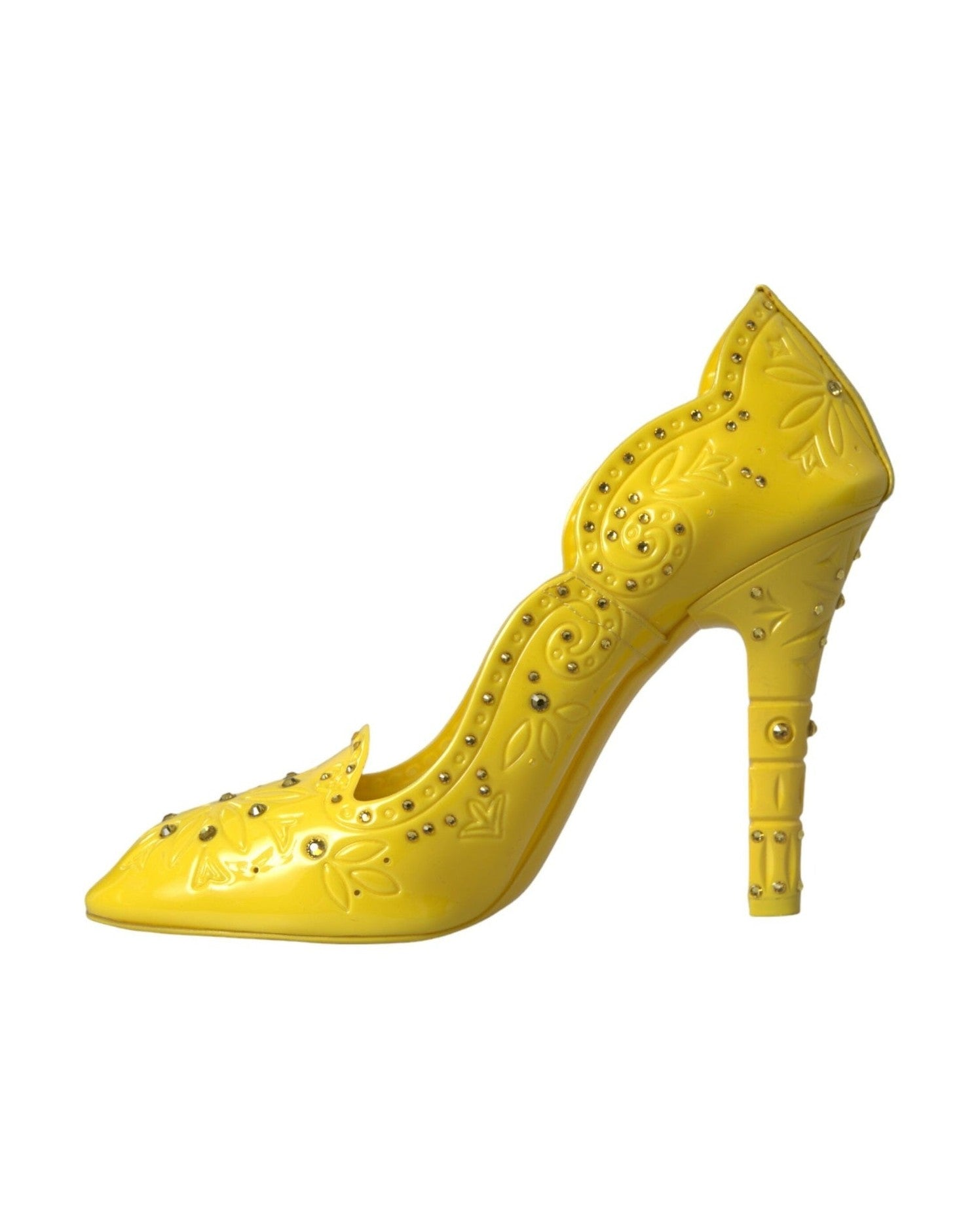 Dolce & Gabbana Yellow Crystal Cinderella Heels Pumps Shoes Glam Steals
