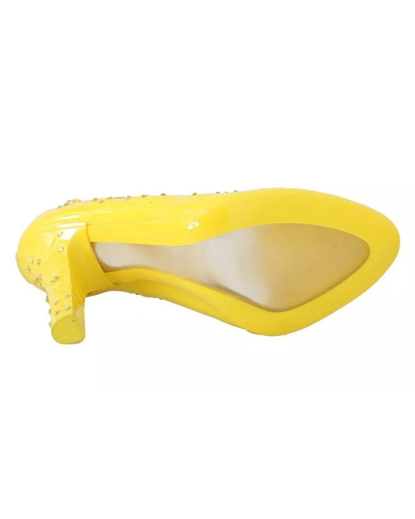 Dolce & Gabbana Yellow Crystal Heels Cinderella Shoes Heels