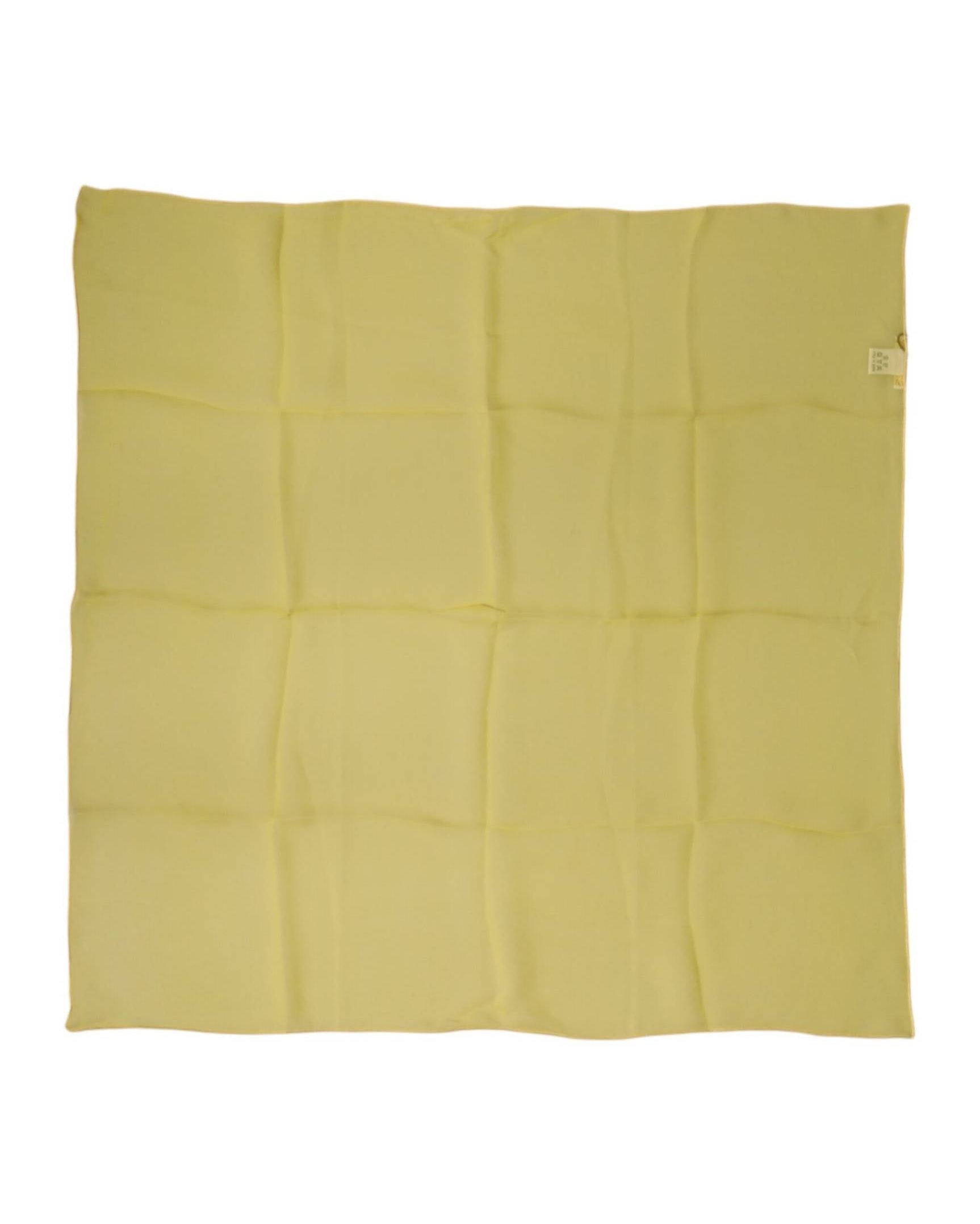 Dolce & Gabbana Yellow Silk Neck Wrap Square Foulard Scarf Scarves & Shawls