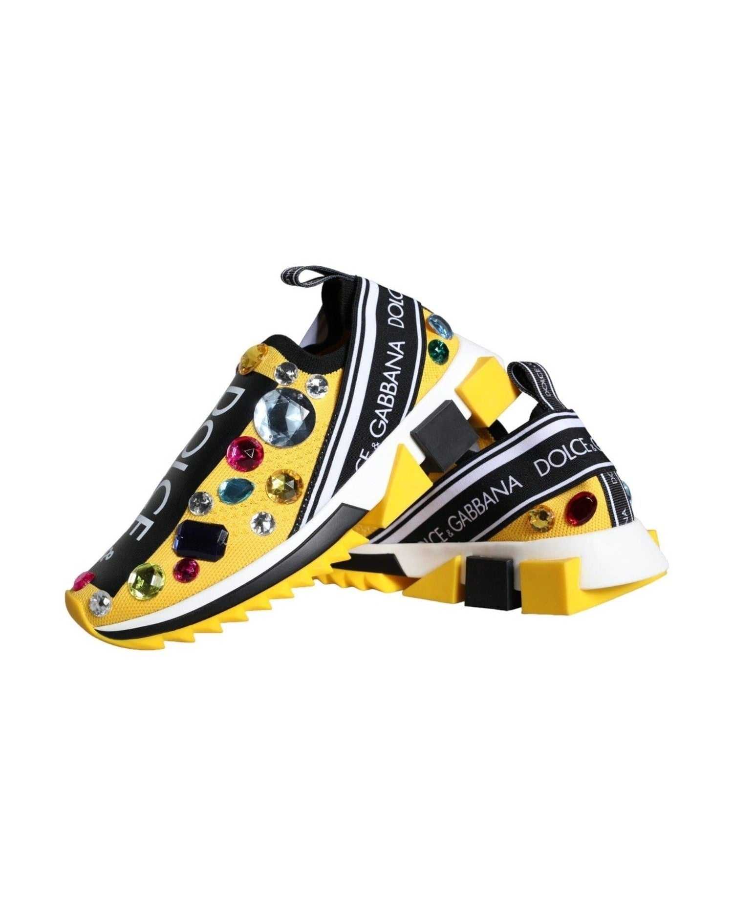 Dolce & Gabbana Yellow Sorrento Crystals Sneakers Womens Shoes Glam Steals
